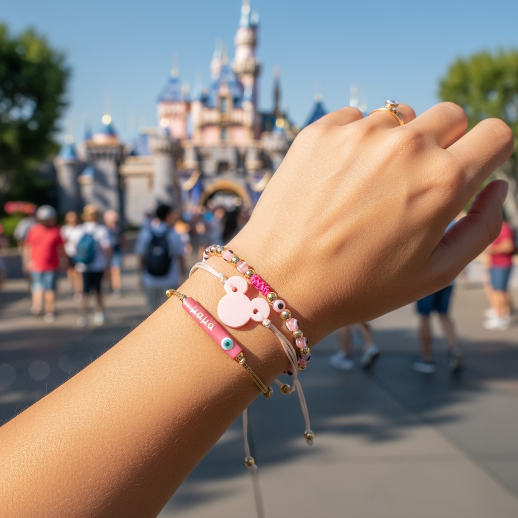 Χειροποίητο βραχιόλι με όνομα και μάτι σμάλτο σε μεταλλικό κορδόνι – So Cute by Dimi