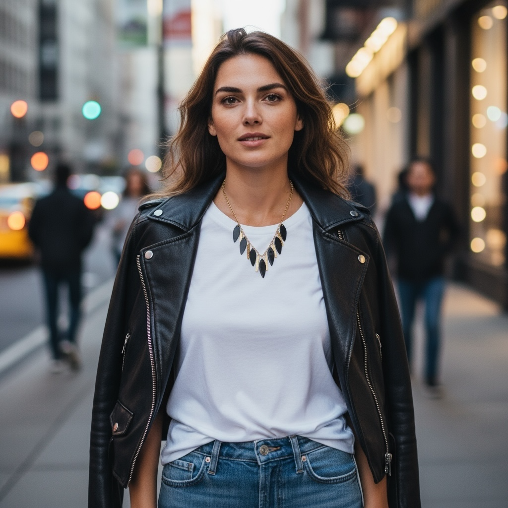 Ατσάλινο κολιέ με χρυσή αλυσίδα και πράσινα & χρυσά κρεμαστά φύλλα – So Cute by Dimi