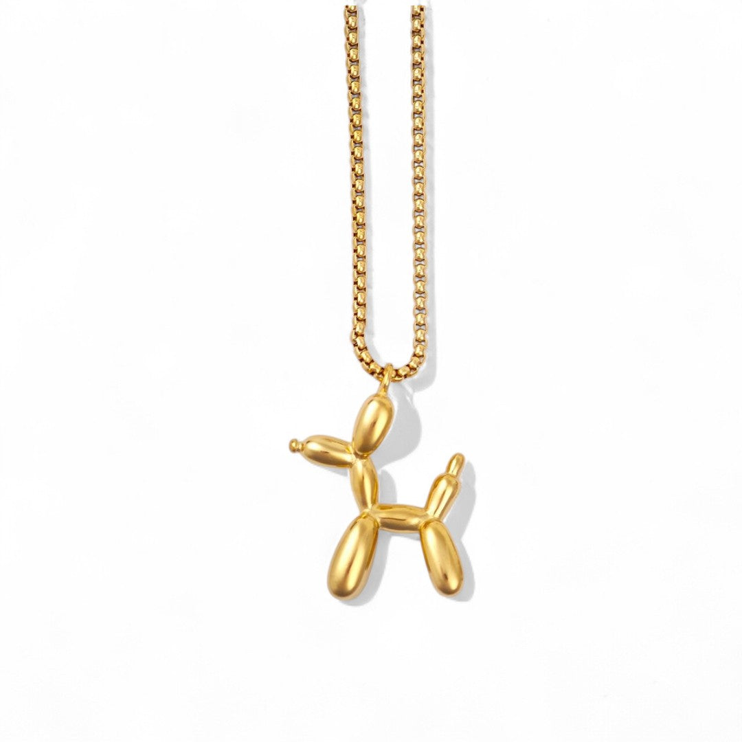 Κολιέ από ατσάλι με balloon dog charm σε χρυσό και ασημί – So Cute by Dimi