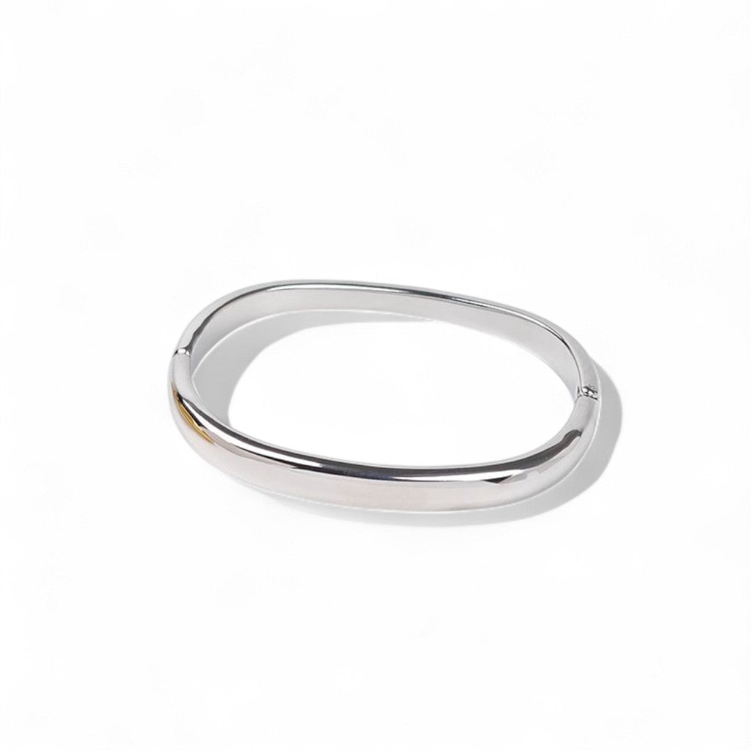 Οβάλ βραχιόλι cuff από ανοξείδωτο ατσάλι, σε χρυσό και ασημί – So Cute by Dimi