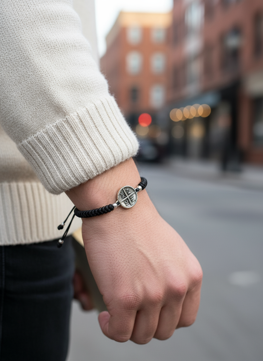 Ανδρικό βραχιόλι κομποσκοίνι με κωνσταντινάτο – So Cute by Dimi