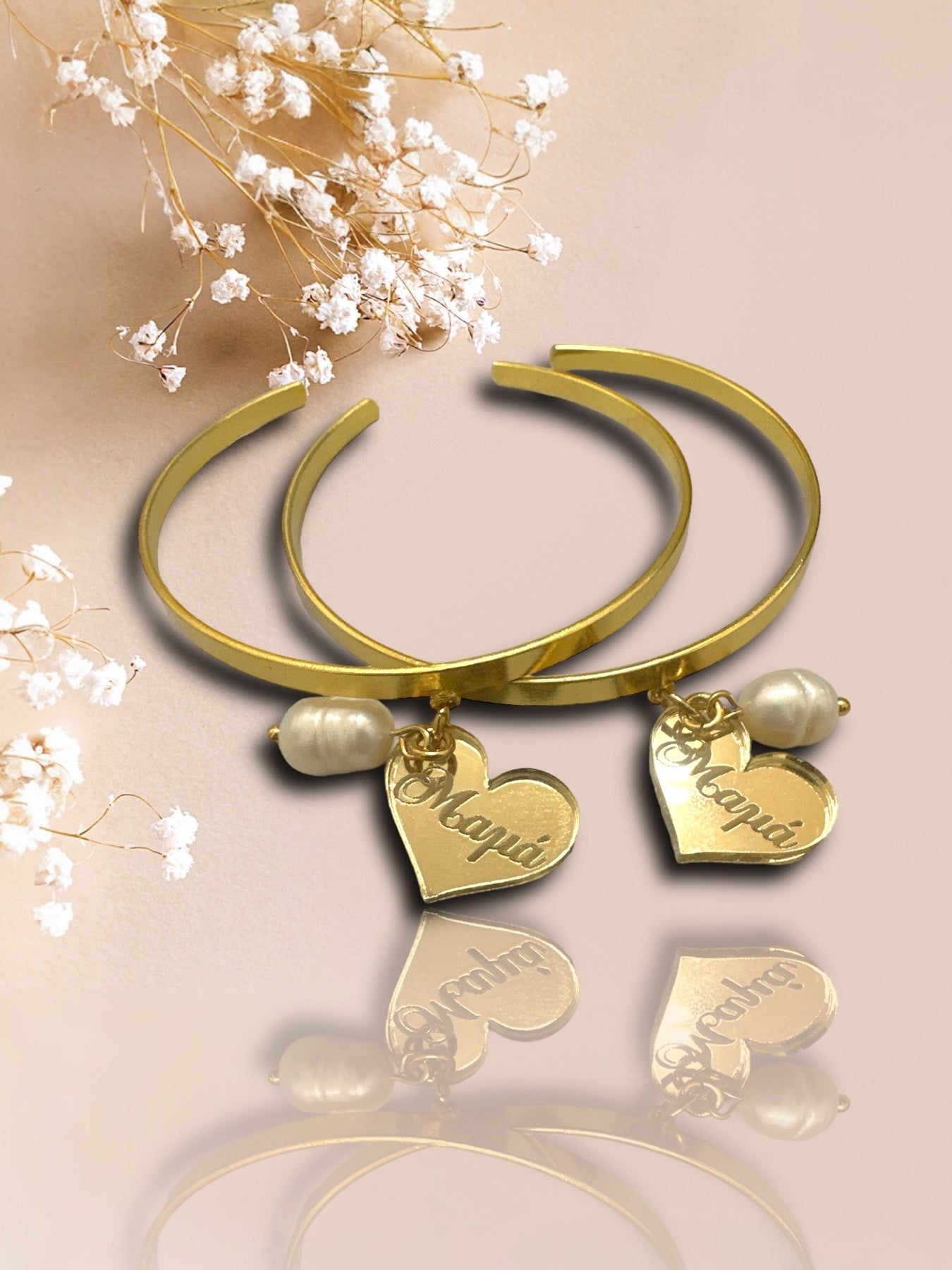 Χειροποίητο βραχιόλι για τη μαμά με πλεξιγκλάς καρδιά και φυσική πέρλα – Mama Heart Bracelet – So Cute by Dimi