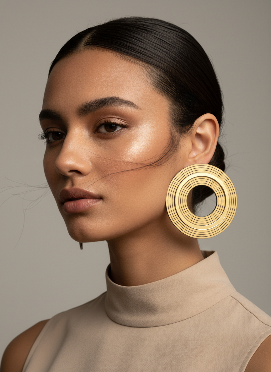 Gemma Earrings – Χειροποίητα ανάγλυφα σκουλαρίκια κύκλος από πλέξιγκλας – So Cute by Dimi