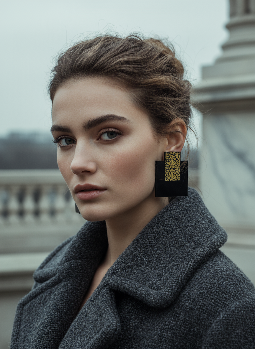 Alessandra earrings plexiglass τετράγωνα σκουλαρίκια με stone effect – So Cute by Dimi