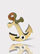 Χειροποίητο επιτραπέζιο γούρι άγκυρα με μάτι από πλεξιγκλάς καθρέφτη, διπλής όψεως, σε χρυσό ή ασημί, So Cute by Dimi.