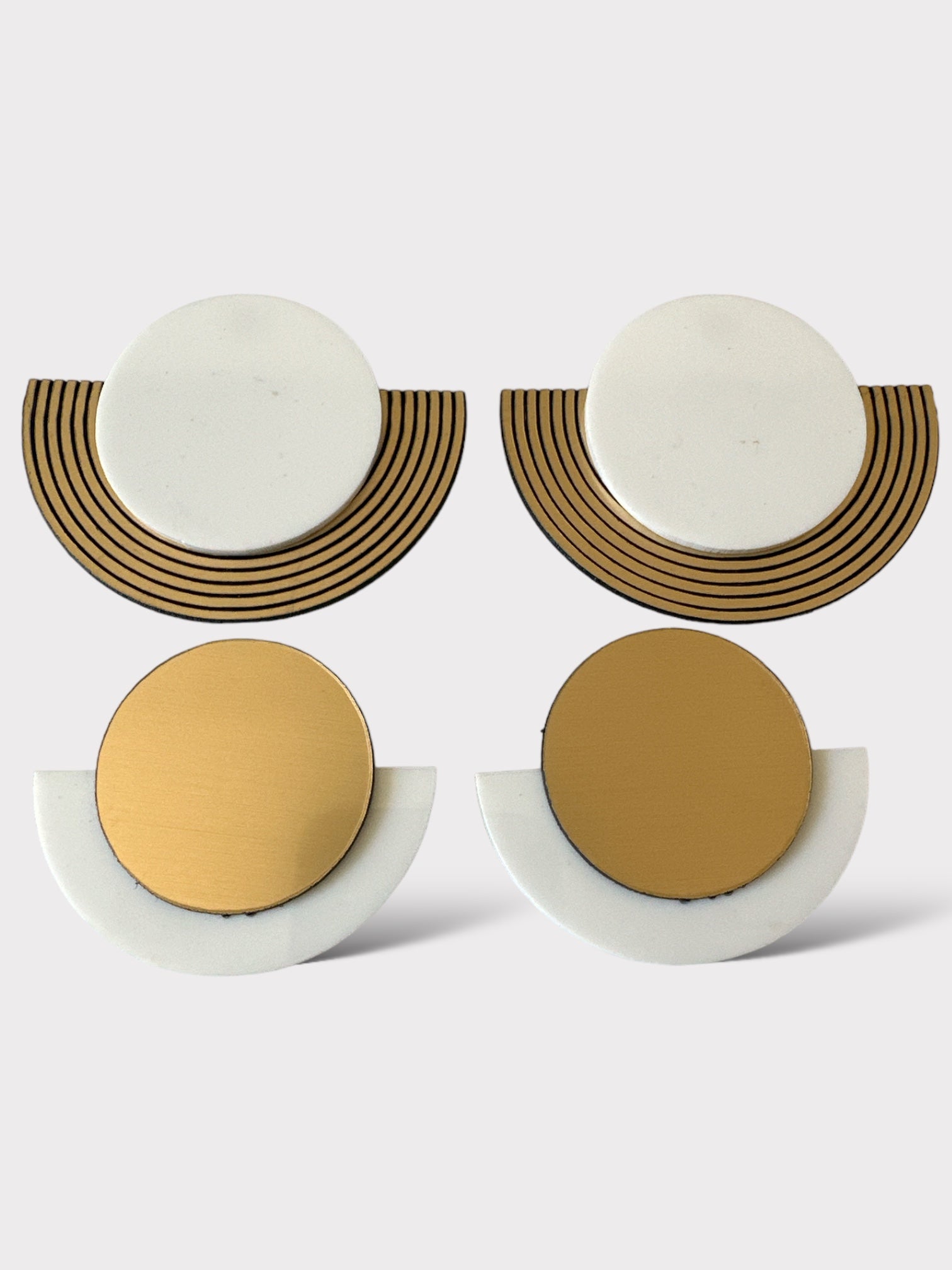 Kate Earrings – Χειροποίητα σκουλαρίκια από πλέξιγκλας με κύκλο και ημικύκλιο – So Cute by Dimi