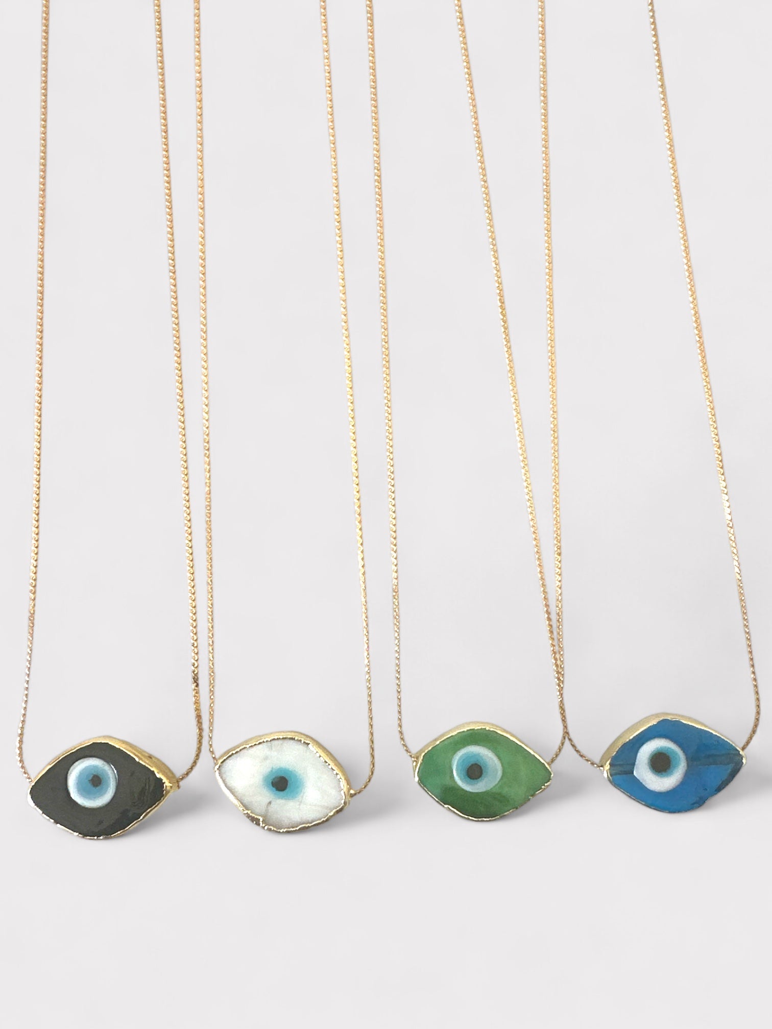 Ατσάλινο κολιέ με γυάλινο lampwork μάτι - So Cute by Dimi