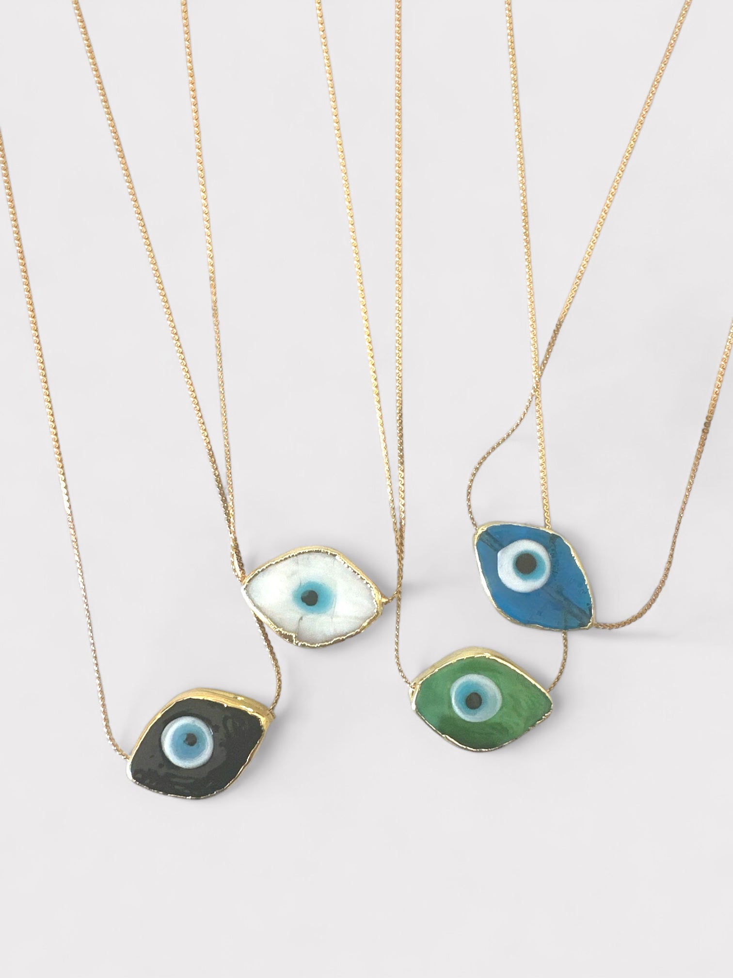 Ατσάλινο κολιέ με γυάλινο lampwork μάτι - So Cute by Dimi