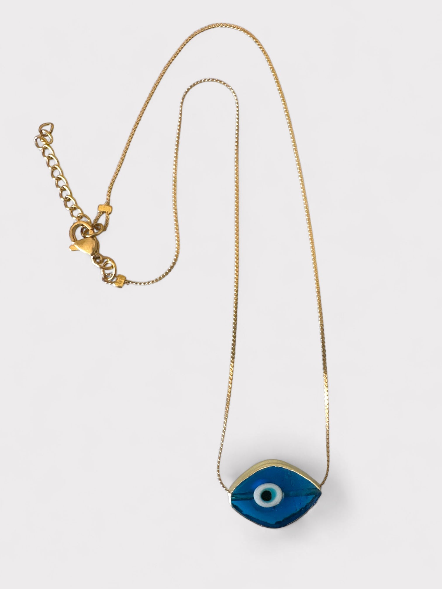 Ατσάλινο κολιέ με γυάλινο lampwork μάτι - So Cute by Dimi