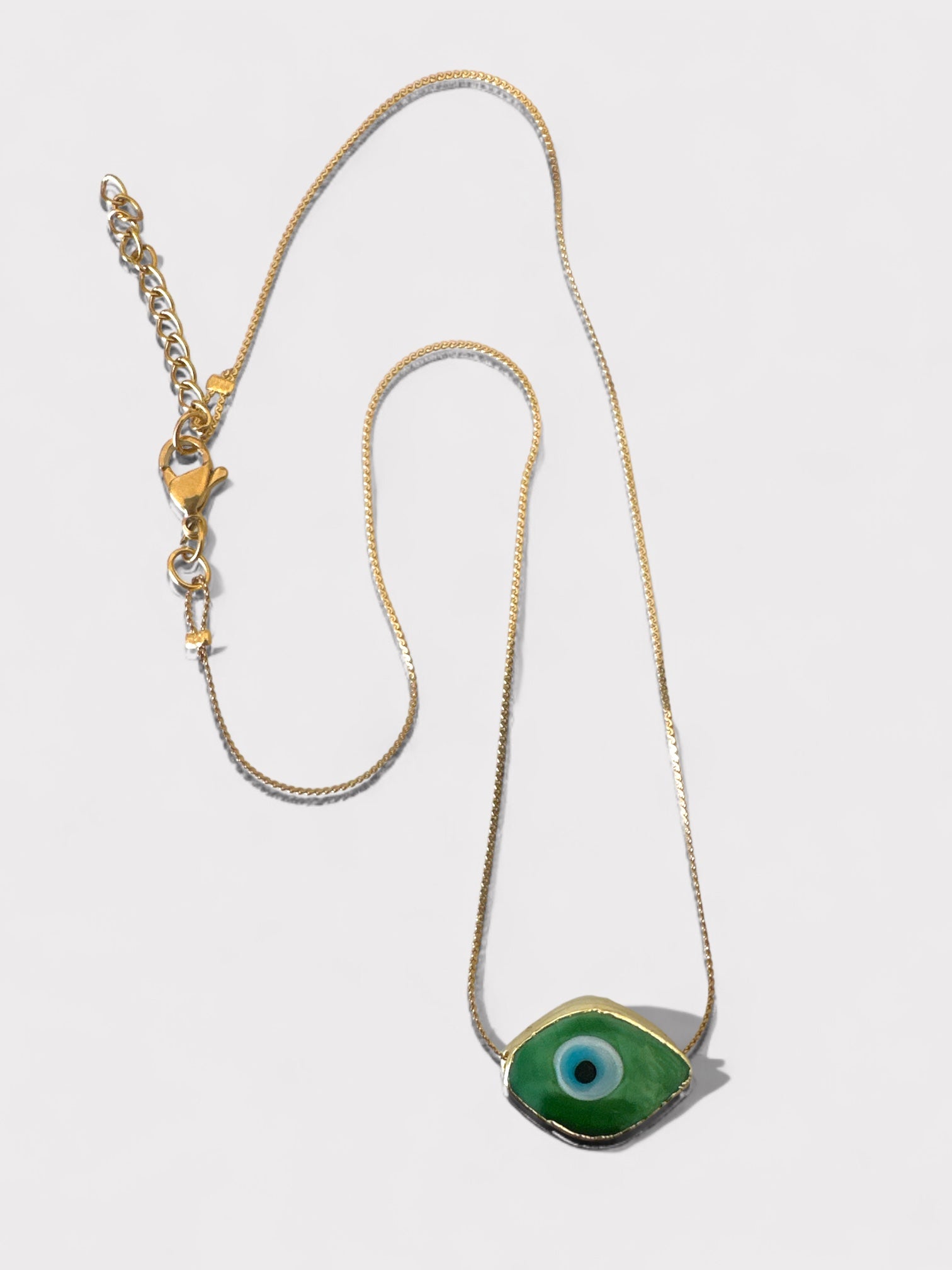 Ατσάλινο κολιέ με γυάλινο lampwork μάτι - So Cute by Dimi