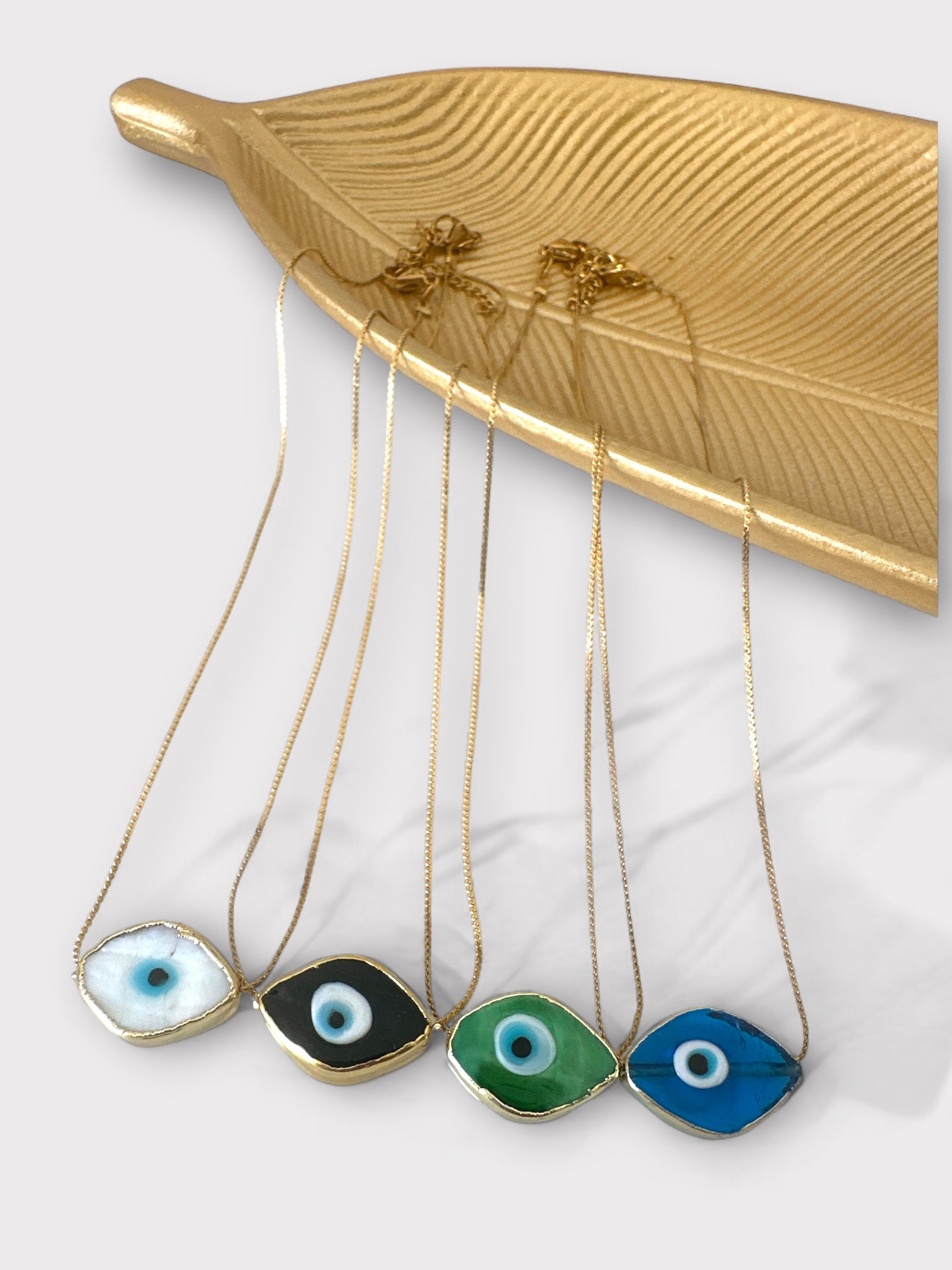 Ατσάλινο κολιέ με γυάλινο lampwork μάτι - So Cute by Dimi