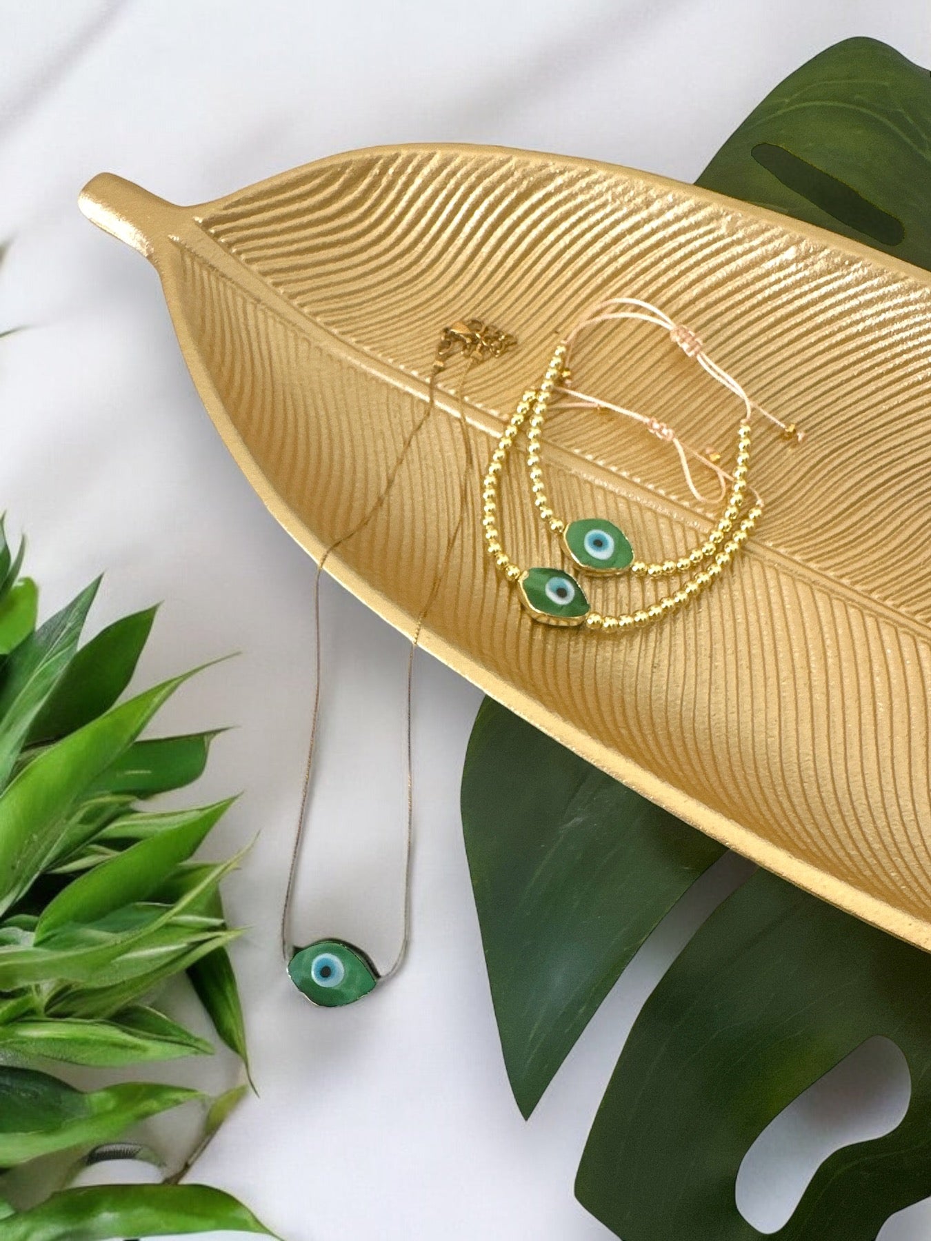 Ατσάλινο κολιέ με γυάλινο lampwork μάτι - So Cute by Dimi