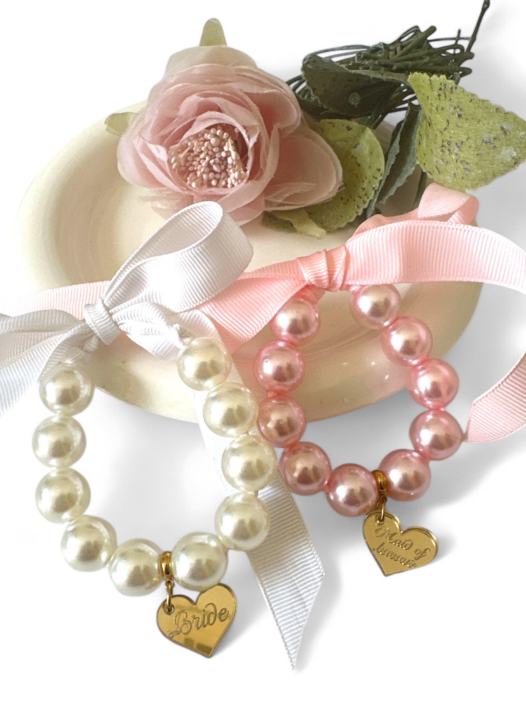 Βραχιόλι Bachelor με πέρλες και κορδέλα - So Cute by Dimi