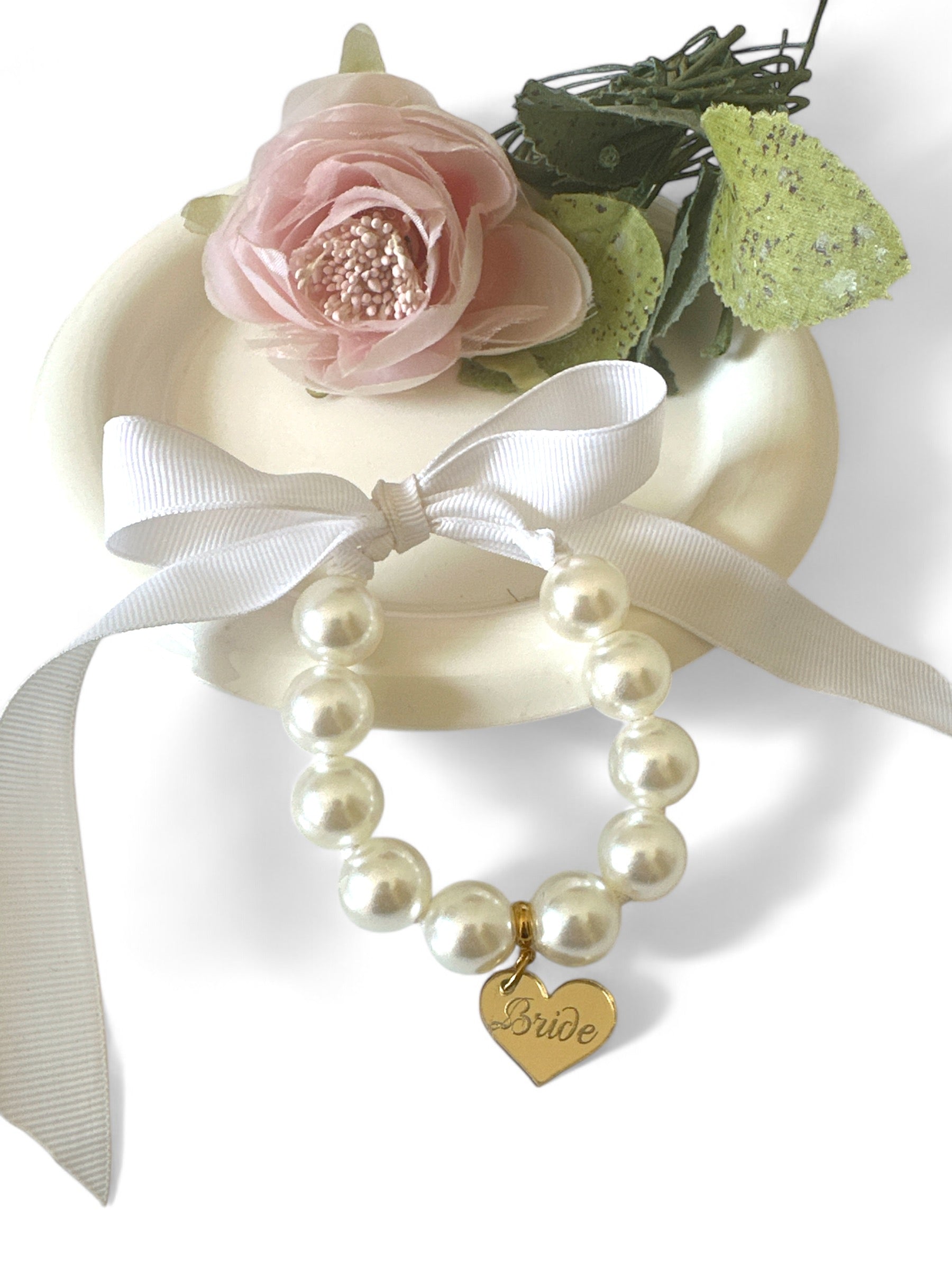 Βραχιόλι Bachelor με πέρλες και κορδέλα - So Cute by Dimi