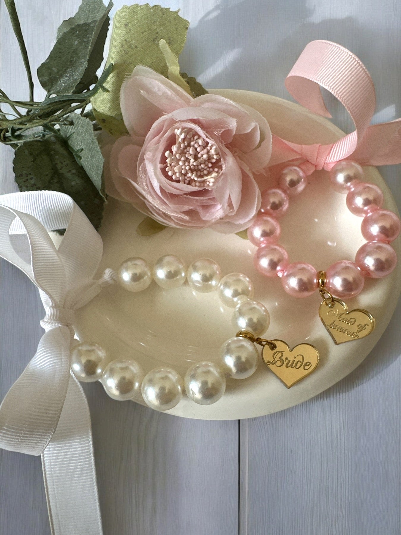 Βραχιόλι Bachelor με πέρλες και κορδέλα - So Cute by Dimi