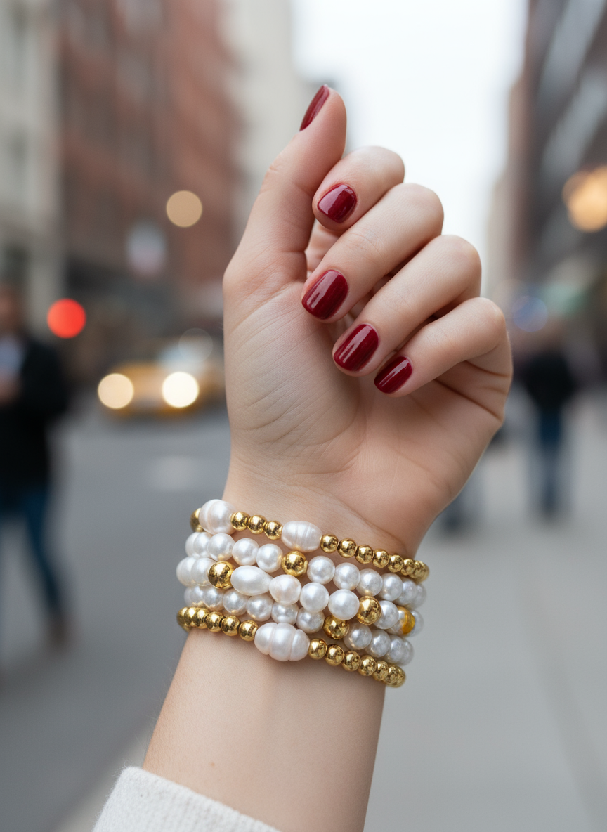 Χειροποίητα βραχιόλια με χάντρες αιματίτη και πέρλες – So Cute by Dimi