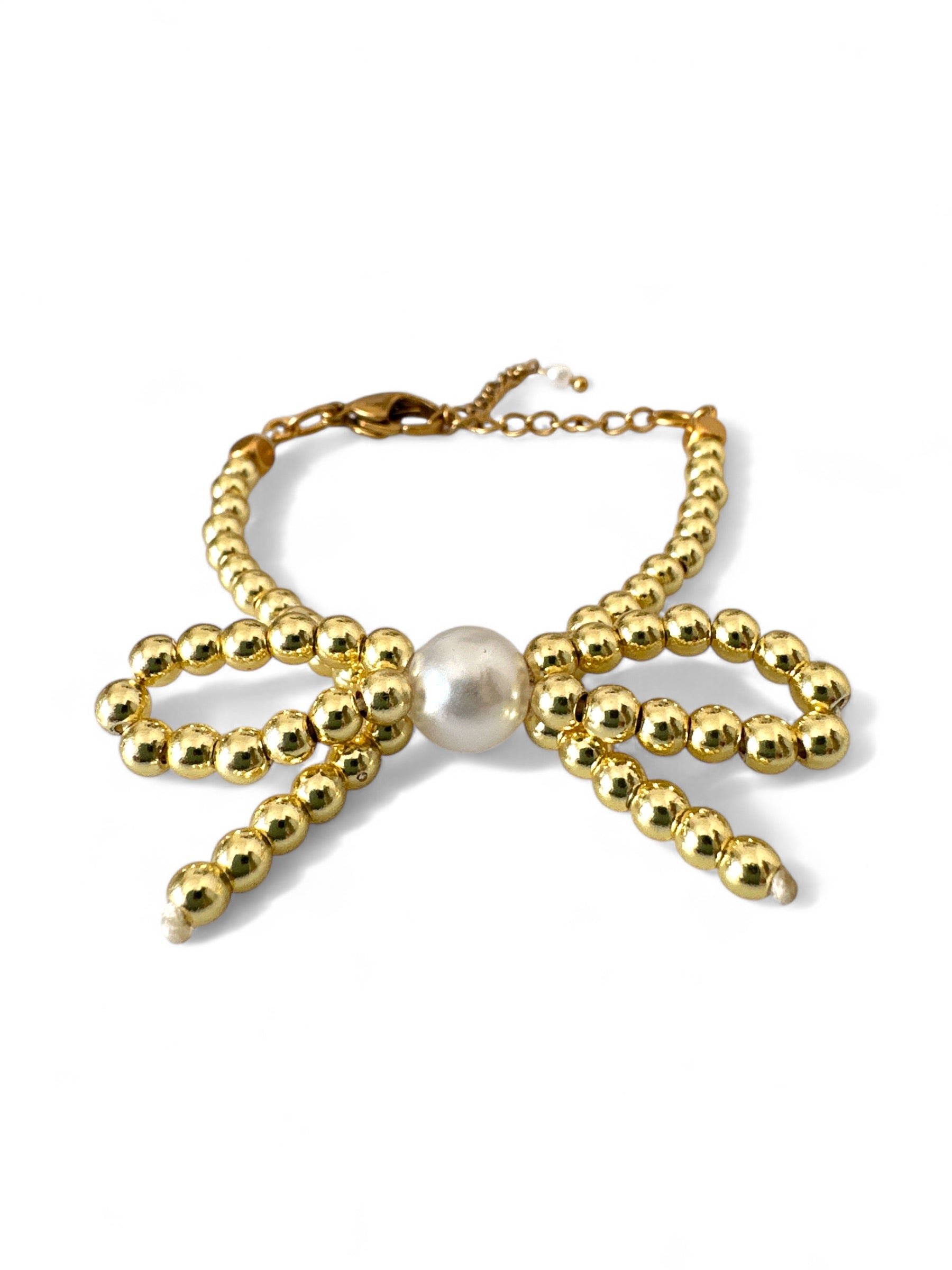 Χειροποίητο βραχιόλι με πέρλα και φιογκάκι από αιματίτη – Irene Bracelet – So Cute by Dimi