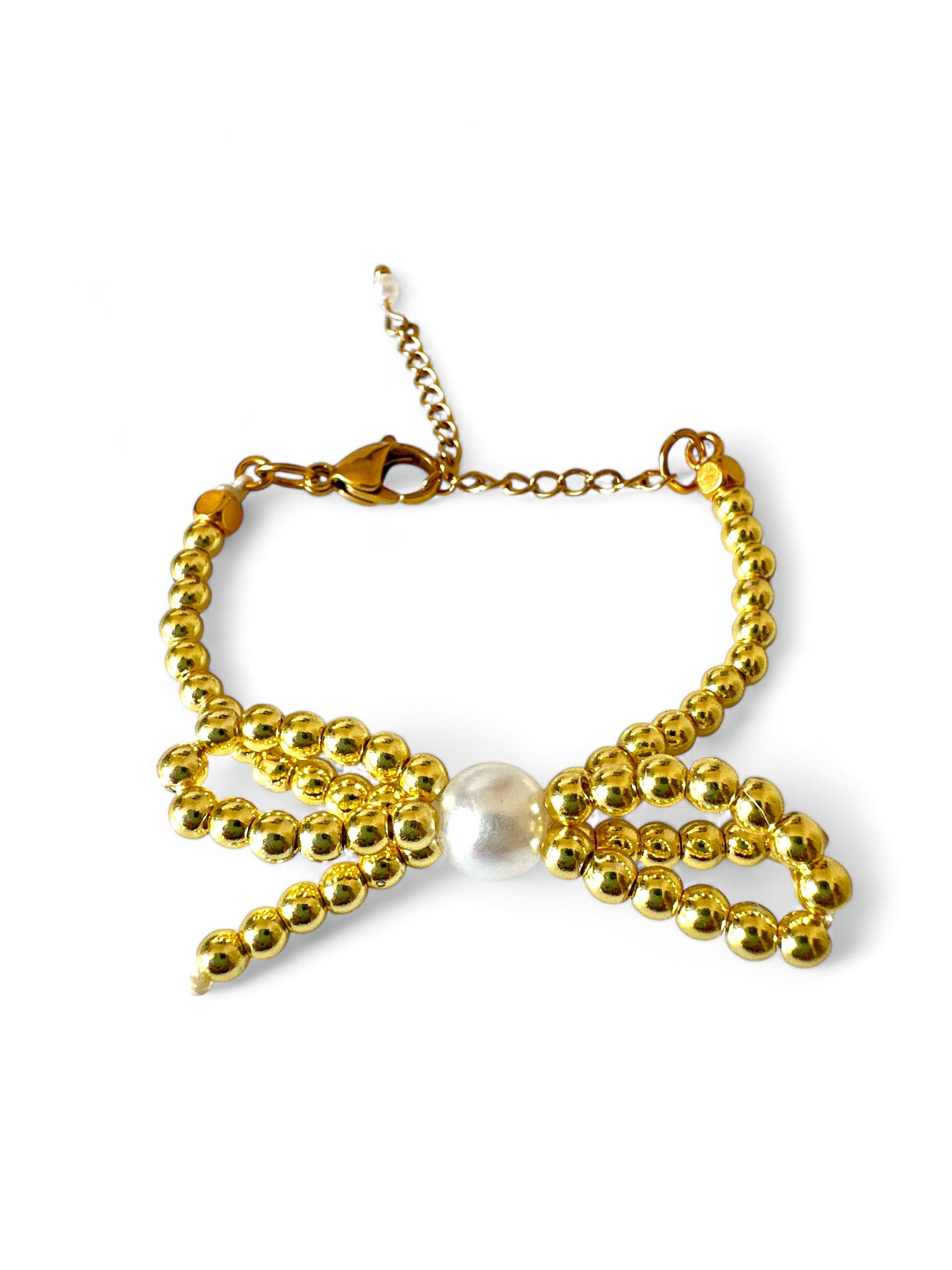 Χειροποίητο βραχιόλι με πέρλα και φιογκάκι από αιματίτη – Irene Bracelet – So Cute by Dimi