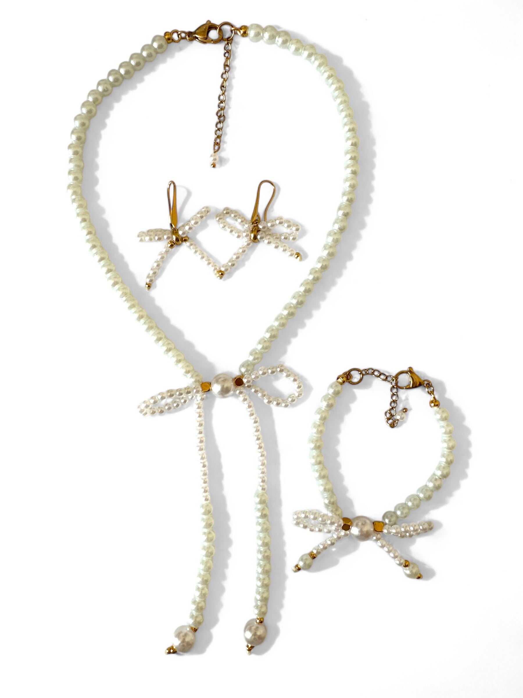 Χειροποίητο κολιέ με πέρλες & φιόγκο – Felicia Necklace – So Cute by Dimi