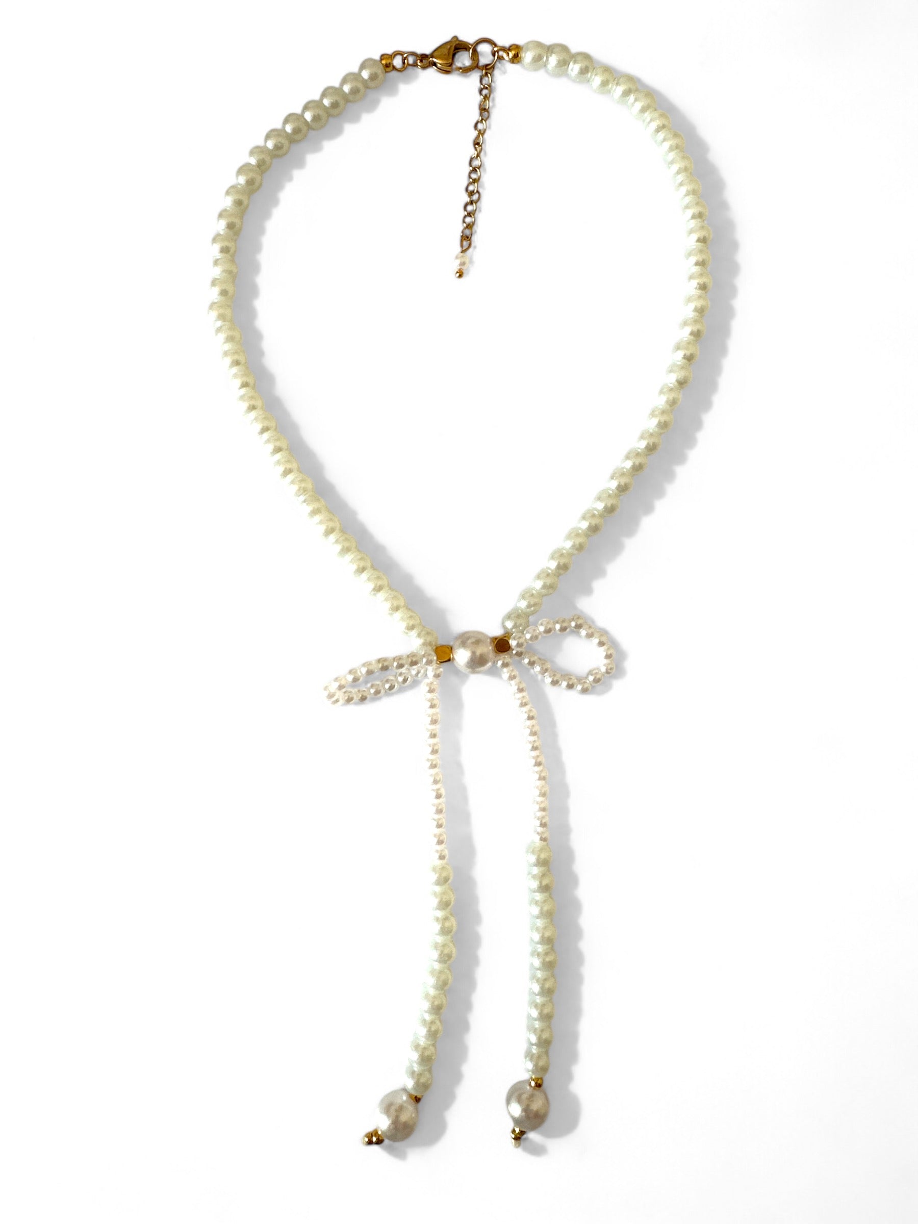 Χειροποίητο κολιέ με πέρλες & φιόγκο – Felicia Necklace – So Cute by Dimi