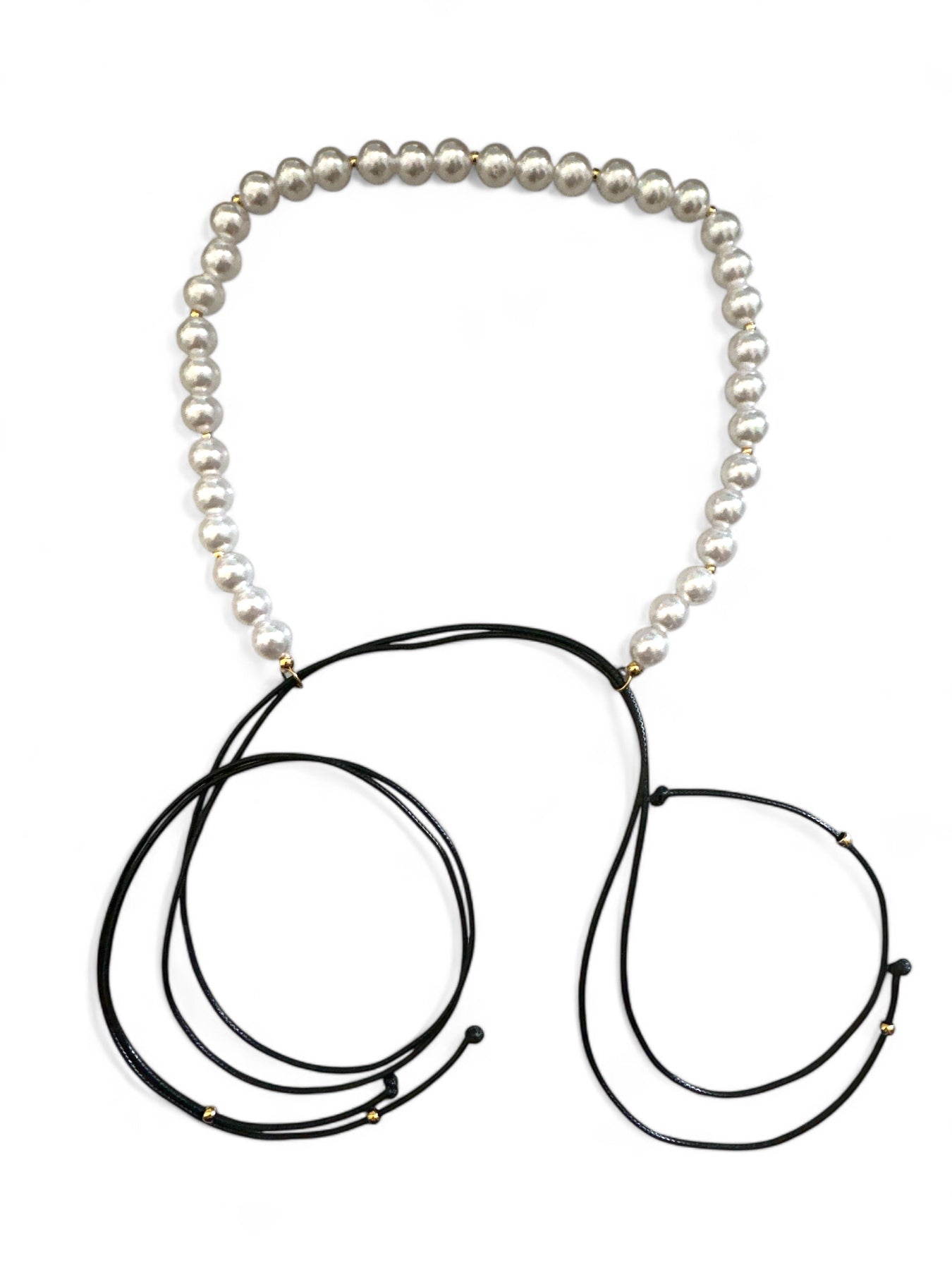 Χειροποίητο choker κολιέ με πέρλες, επίχρυσες λεπτομέρειες και φιόγκο – Elda Choker Necklace – So Cute by Dimi