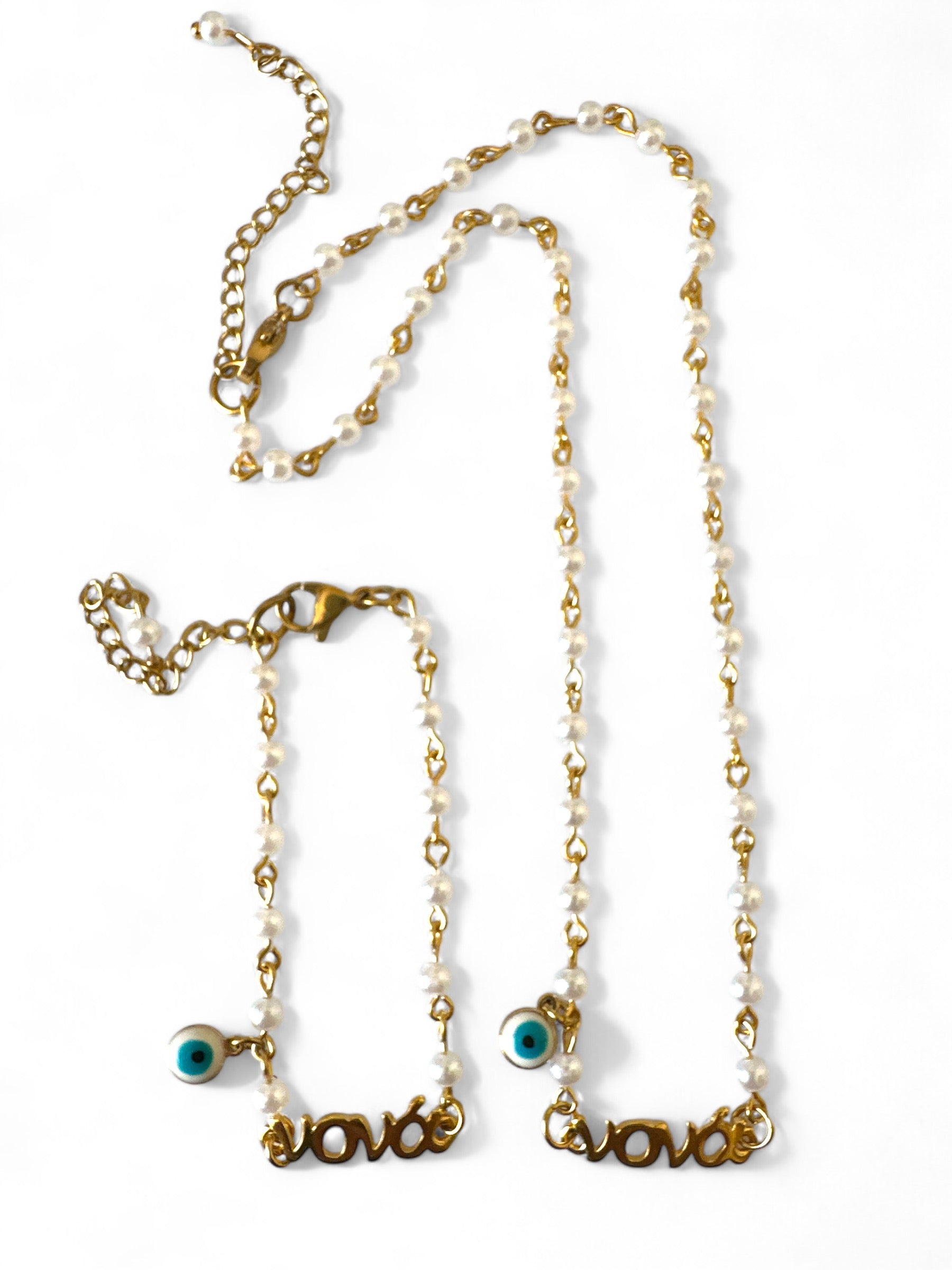 Κολιέ ροζάριο με πέρλες Νονά - So Cute by Dimi