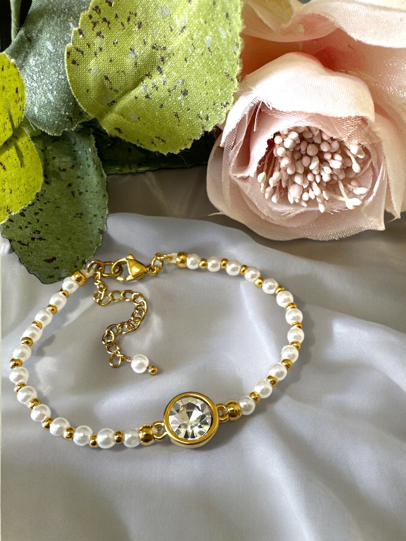 Βραχιόλι με πέρλες και κρύσταλλο - So Cute by Dimi