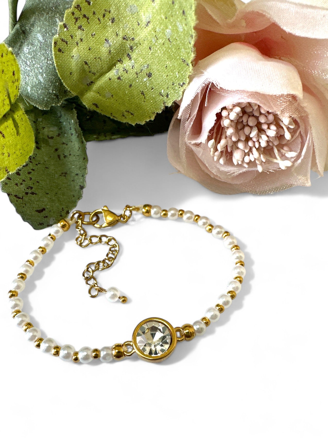 Βραχιόλι με πέρλες και κρύσταλλο - So Cute by Dimi