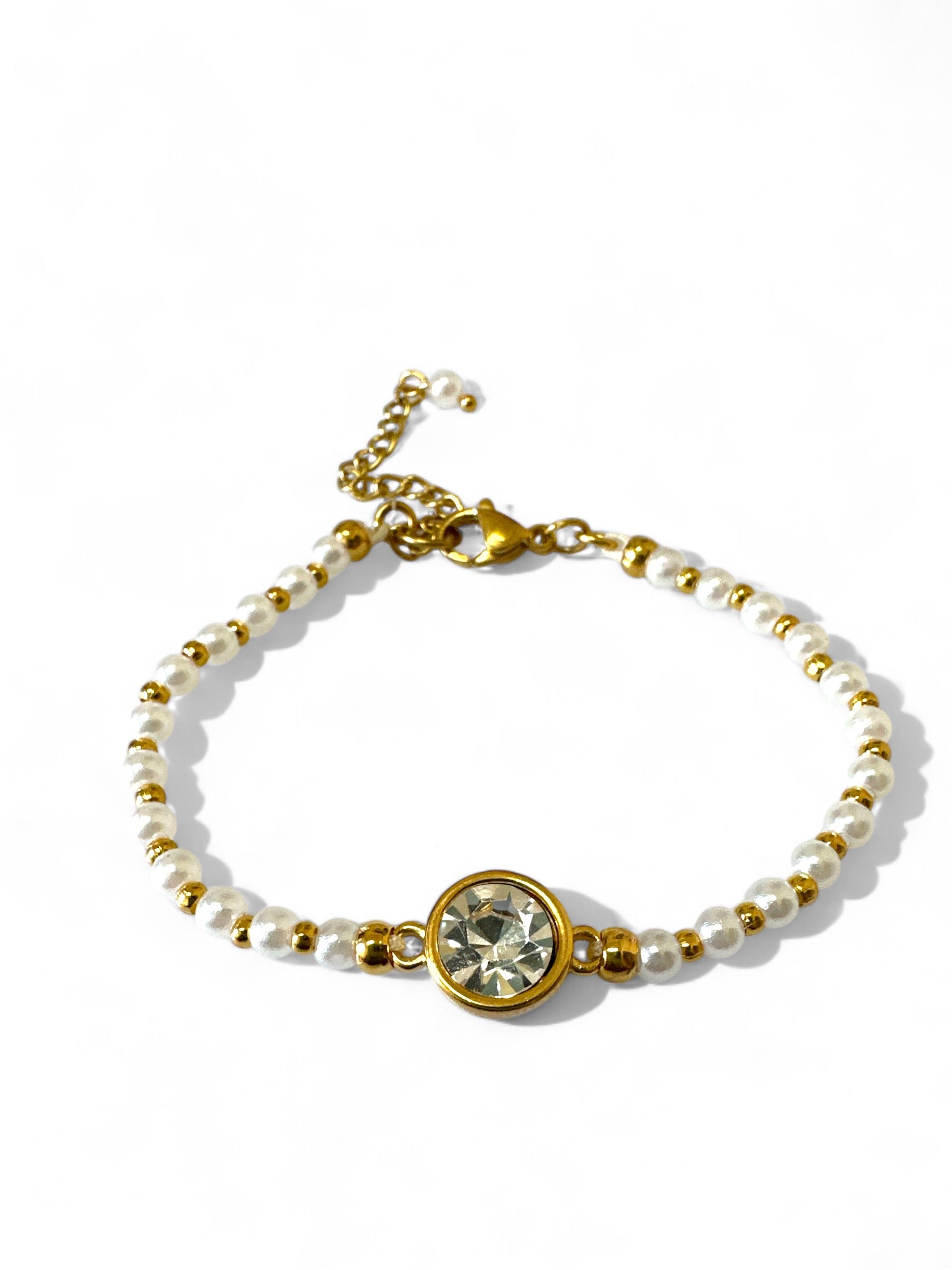 Βραχιόλι με πέρλες και κρύσταλλο - So Cute by Dimi