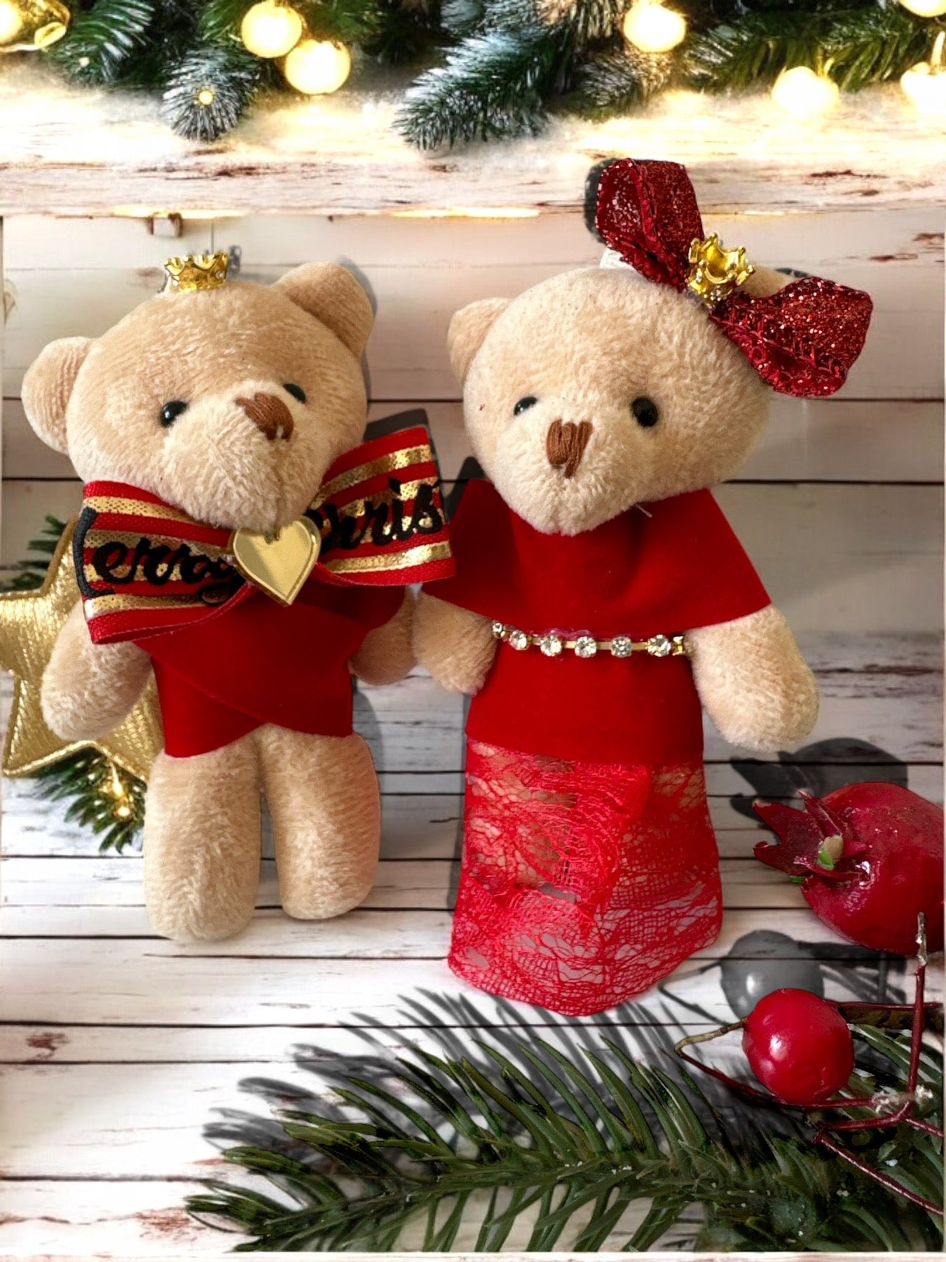 Σετ δώρου τα  πρώτα μου Χριστούγεννα με αρκουδάκι και βραχιόλι - So Cute by Dimi