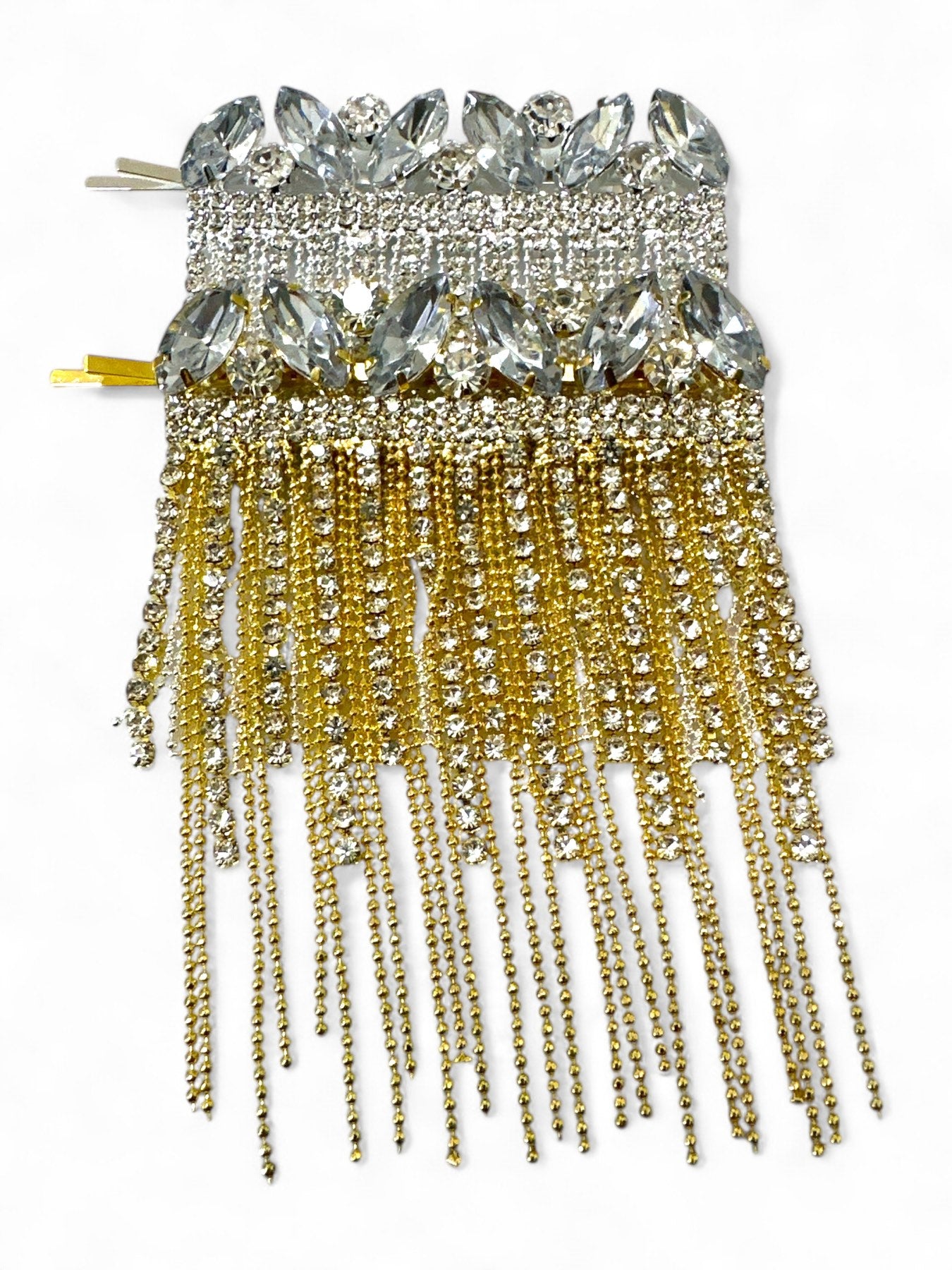 Τσιμπιδάκι μαλλιών με κρεμαστές αλυσίδες και στρας - So Cute by Dimi