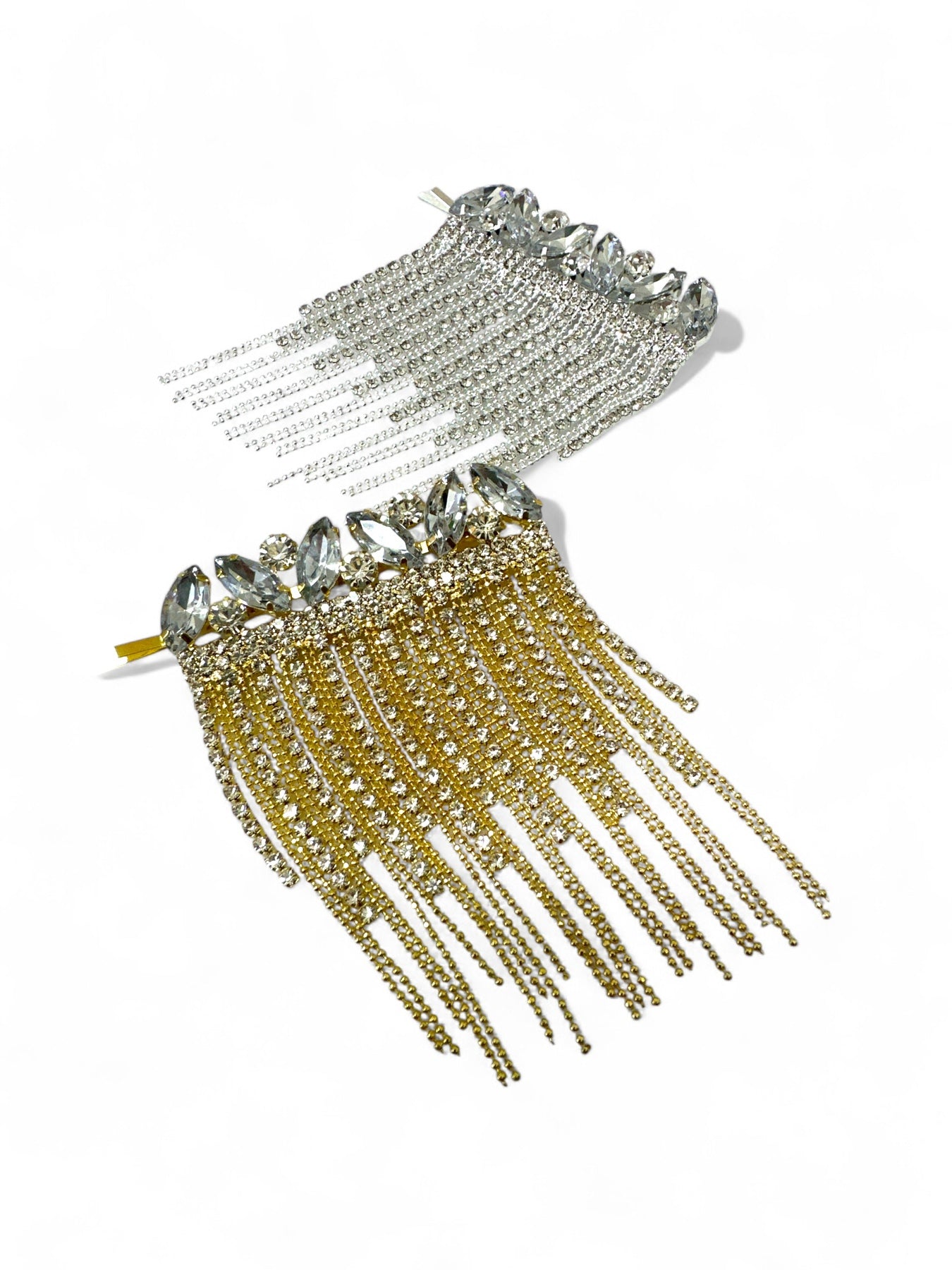 Τσιμπιδάκι μαλλιών με κρεμαστές αλυσίδες και στρας - So Cute by Dimi