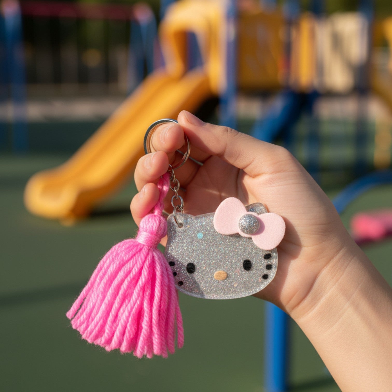 🎀 Glitter Cat Keychain 💕 - So Cute by Dimi