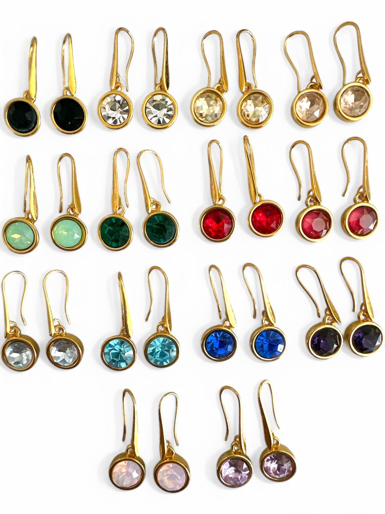 Crystal Dot Earrings – επίχρυσα σκουλαρίκια με κρύσταλλο 3 εκ. – So Cute by Dimi