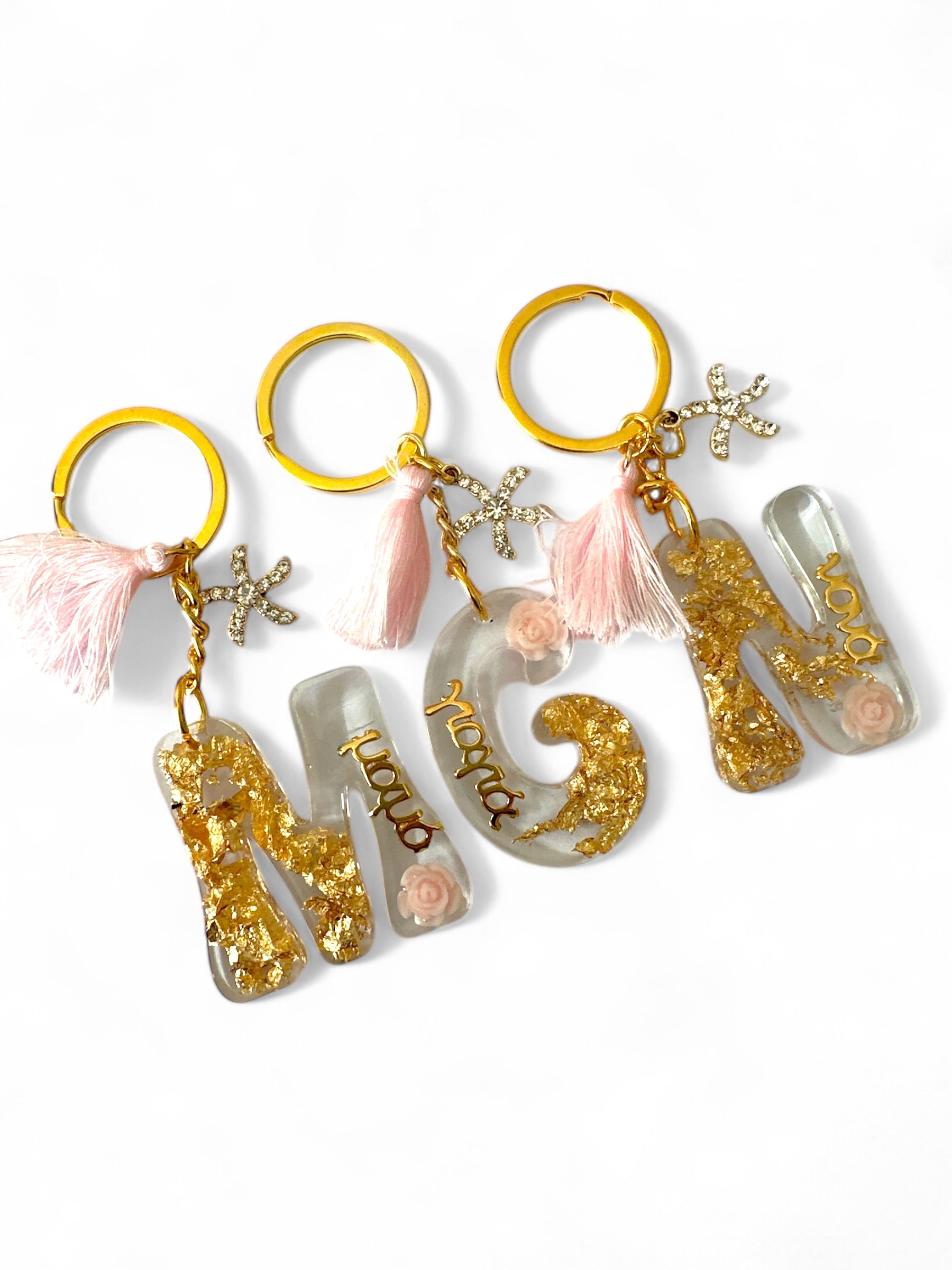 Επετειακό Μπρελόκ για Μαμά, Γιαγιά και Νονά με Φύλλα Χρυσού και Ακρυλικό Τριαντάφυλλο - So Cute by Dimi