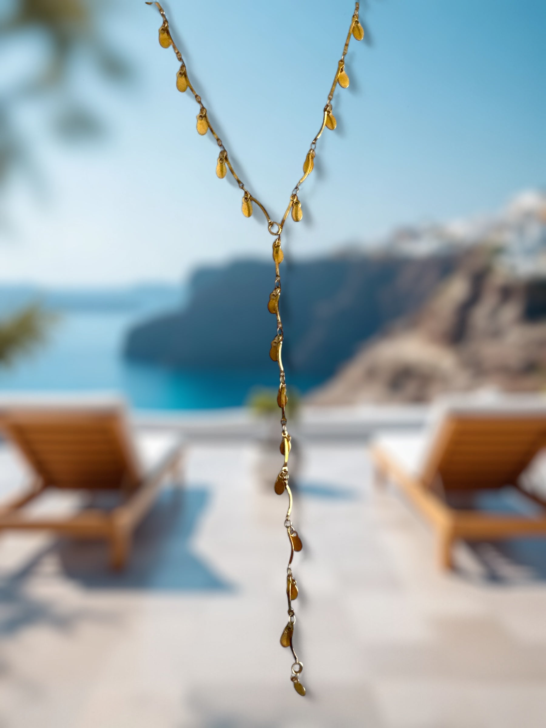 🔸 Κολιέ “Fleur d’Or” – Y-Drop Ατσάλινο με Κρεμαστά Φλουράκια - So Cute by Dimi