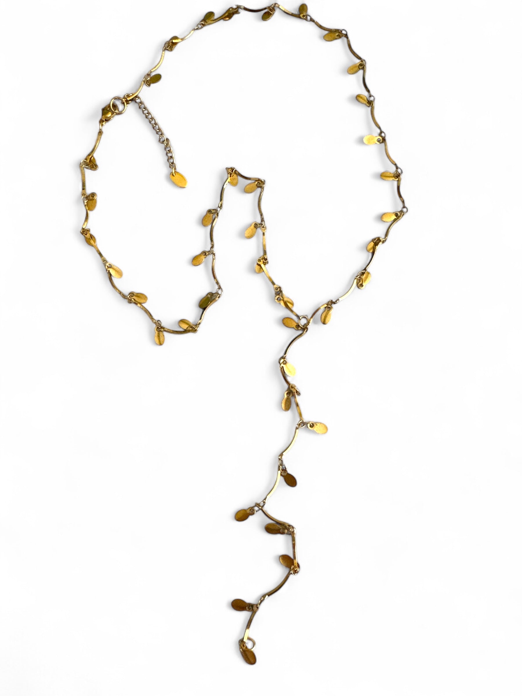 🔸 Κολιέ “Fleur d’Or” – Y-Drop Ατσάλινο με Κρεμαστά Φλουράκια - So Cute by Dimi