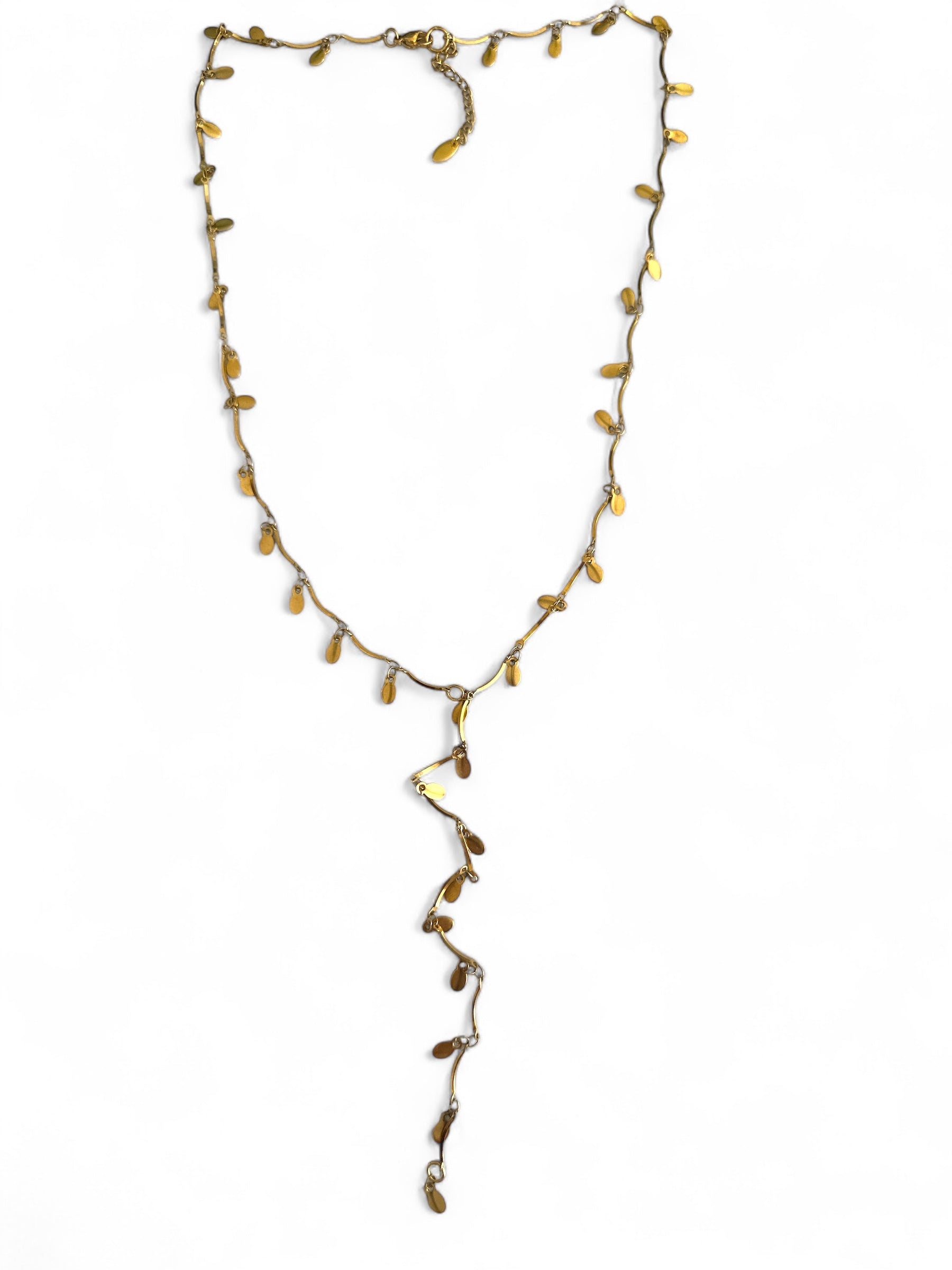 🔸 Κολιέ “Fleur d’Or” – Y-Drop Ατσάλινο με Κρεμαστά Φλουράκια - So Cute by Dimi