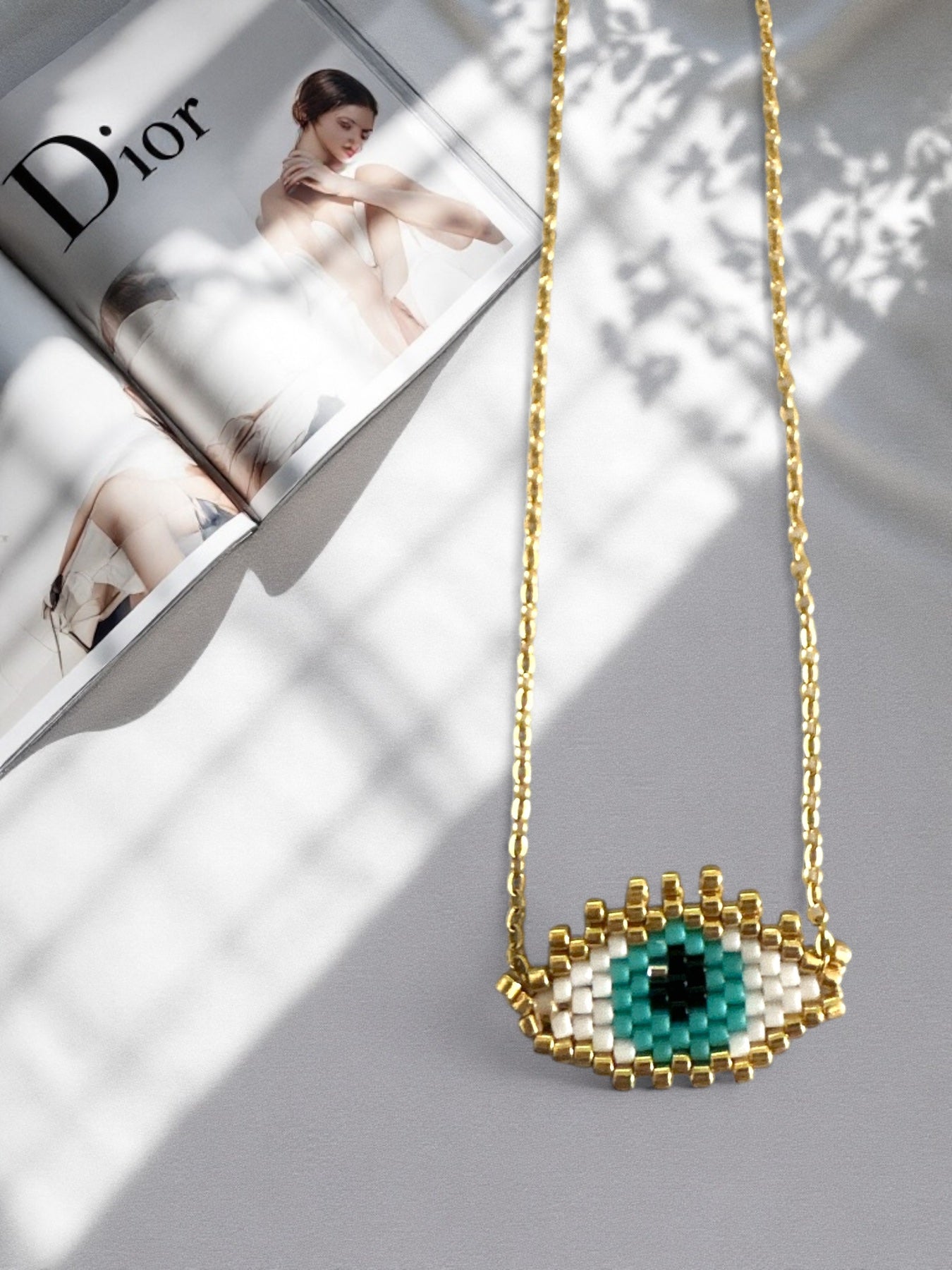 Eyelove - Κολιέ με μάτι από χάντρες Miyuki - So Cute by Dimi