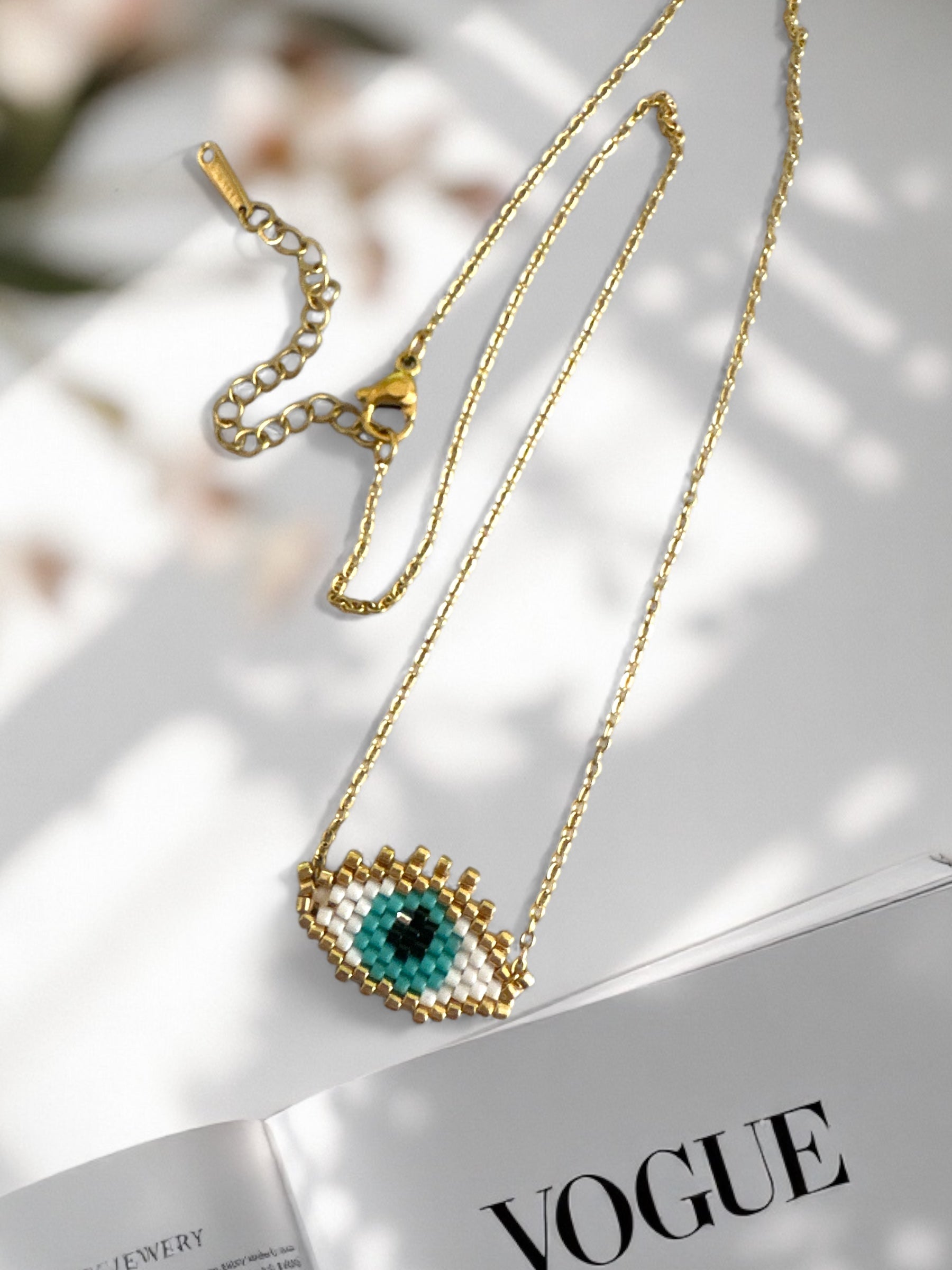 Eyelove - Κολιέ με μάτι από χάντρες Miyuki - So Cute by Dimi