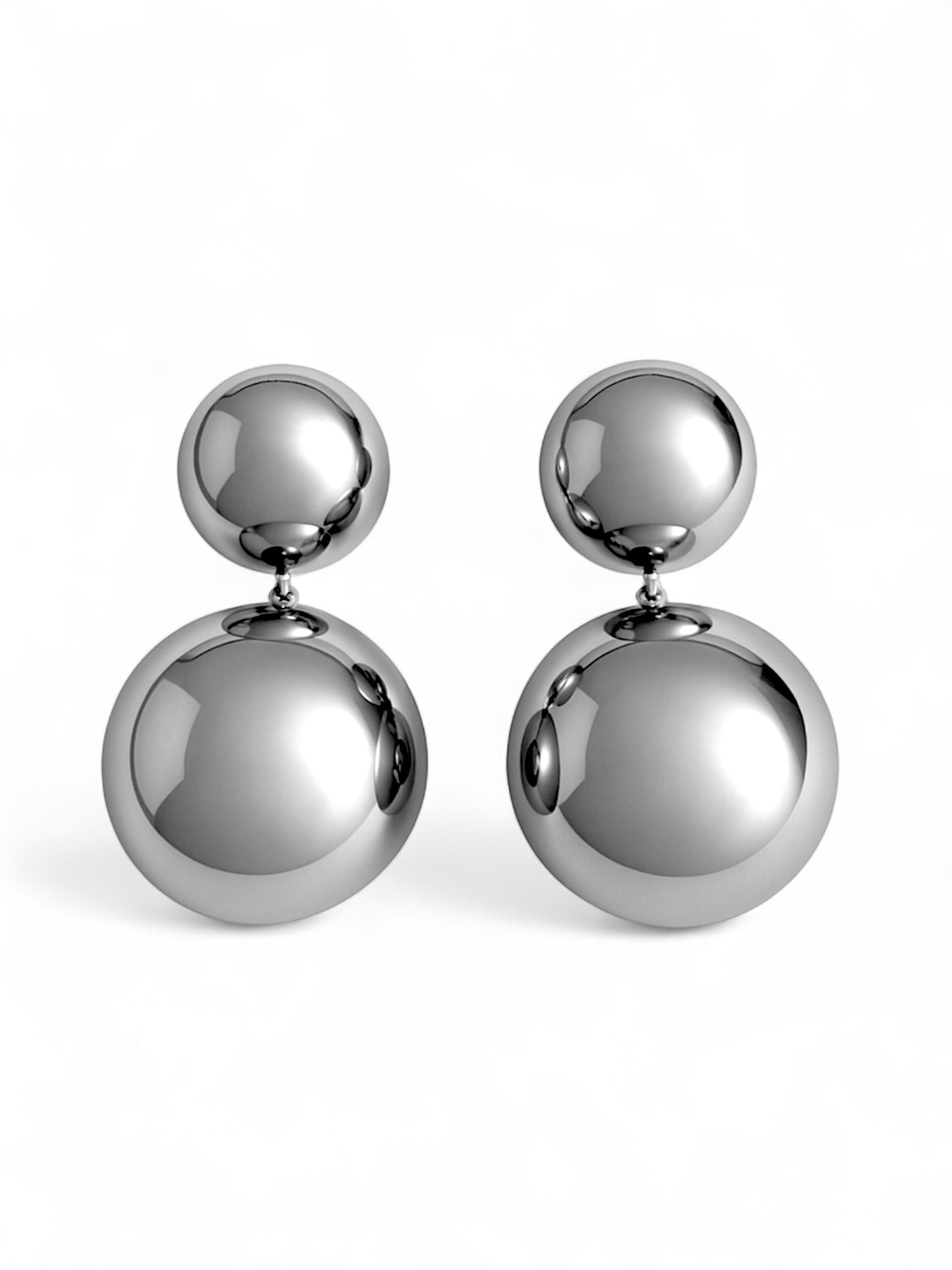 "Bubble Chic" – Ατσάλινα Σκουλαρίκια με Κρεμαστή Μπίλια - So Cute by Dimi