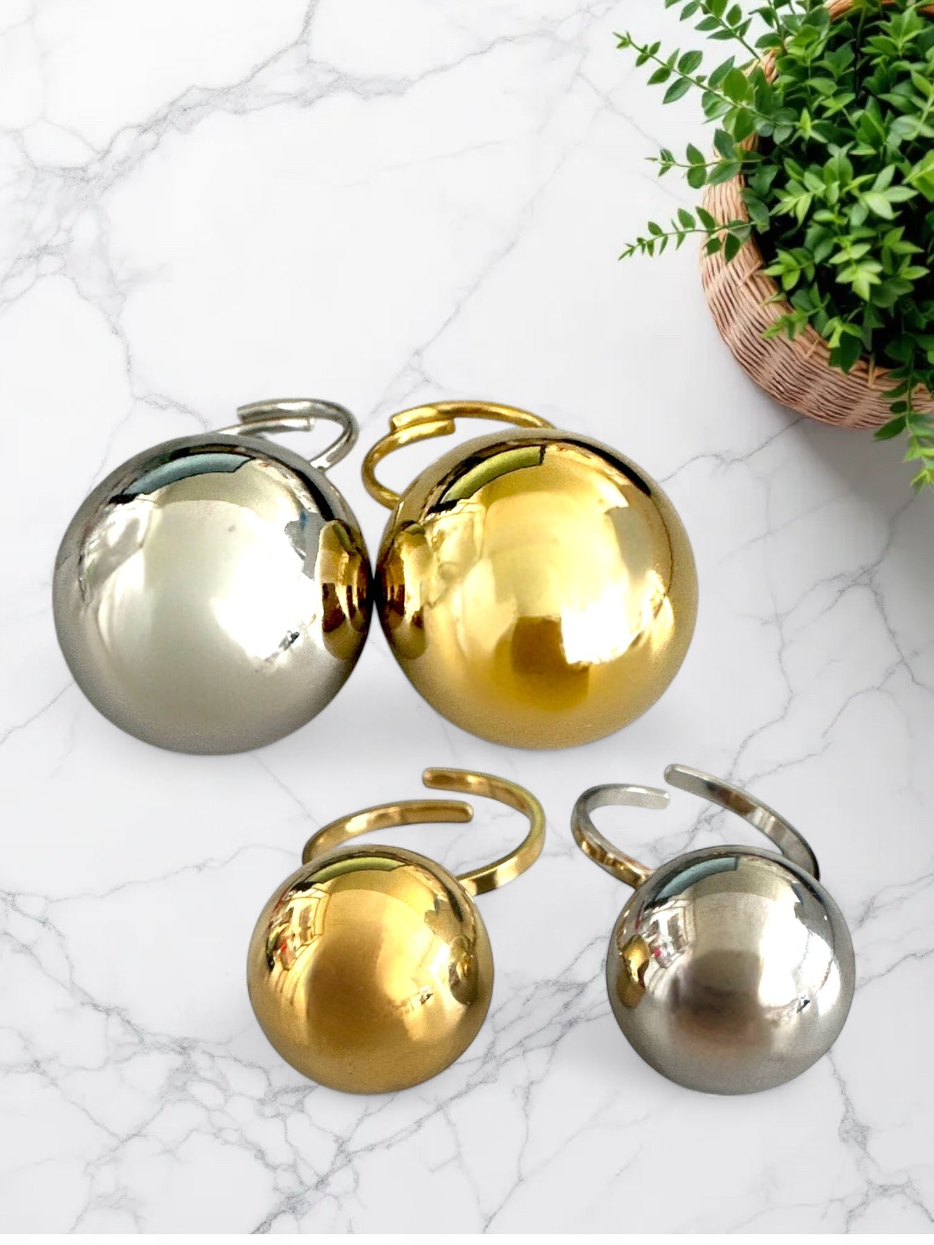 Maxi Bullet Dome Ring – Gold / Silver Stainless - So Cute by Dimi