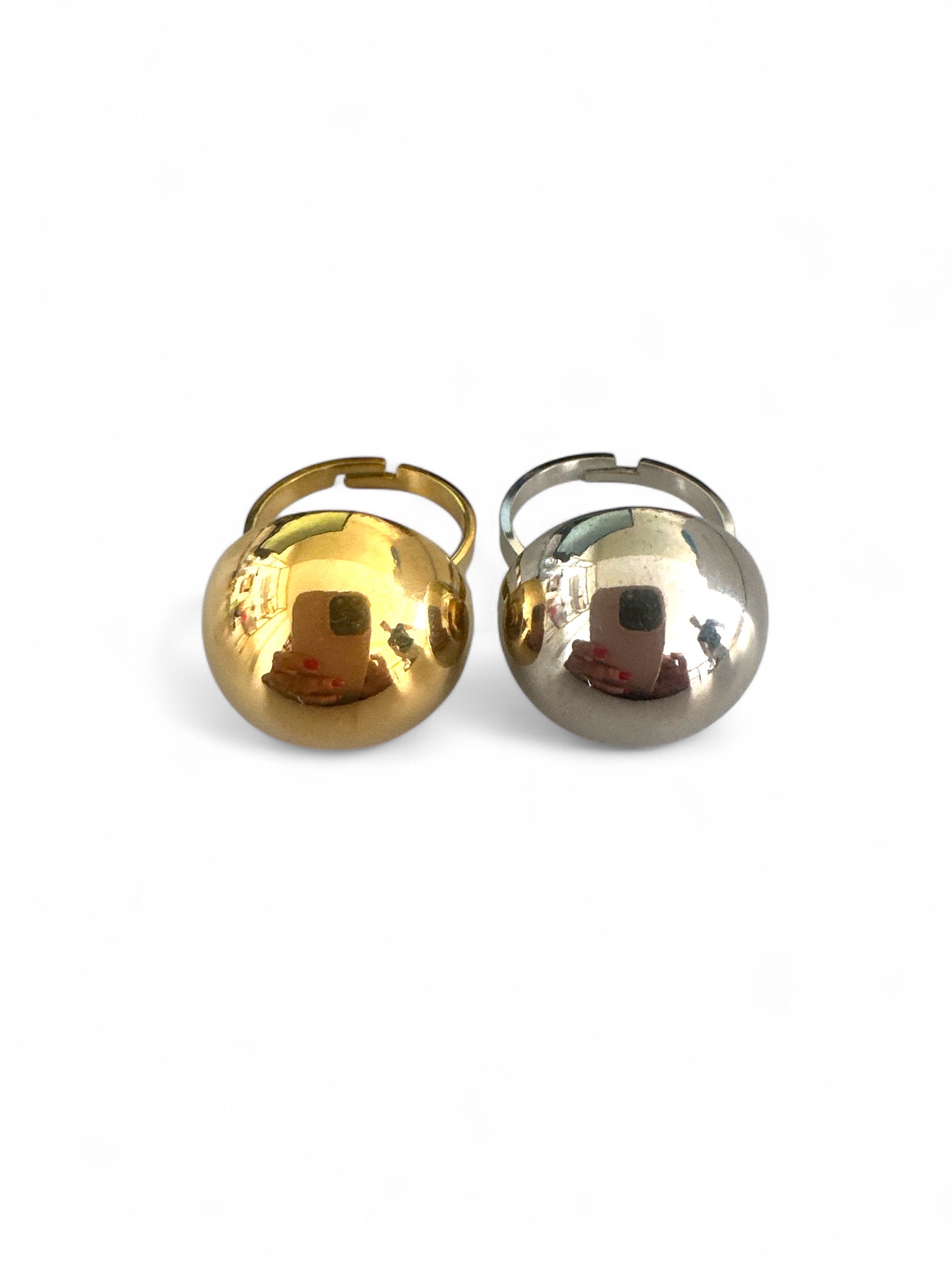 Flatback Bullet Dome Ring – Gold / Silver Stainless - So Cute by Dimi