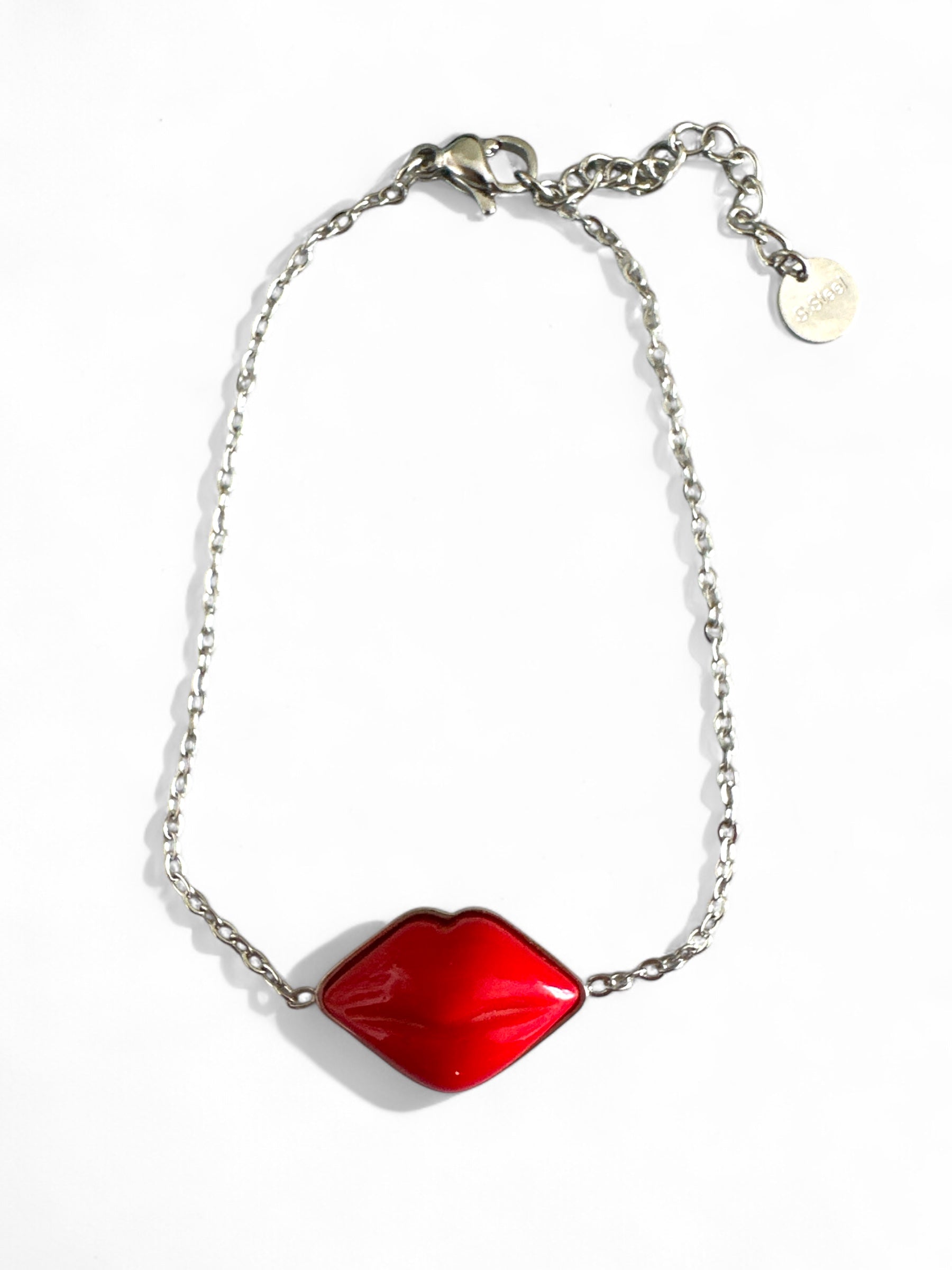 Kiss Me Bracelet – Red Lips | Gold / Silver Steel - So Cute by Dimi
