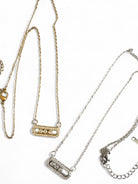 Trinity Spark – Κολιέ με τρεις πέτρες & ορθογώνιο charm - So Cute by Dimi