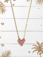 Κολιέ καρδούλα με χάντρες Miyuki – Pink ή Turquoise - So Cute by Dimi