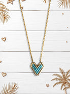 Κολιέ καρδούλα με χάντρες Miyuki – Pink ή Turquoise - So Cute by Dimi