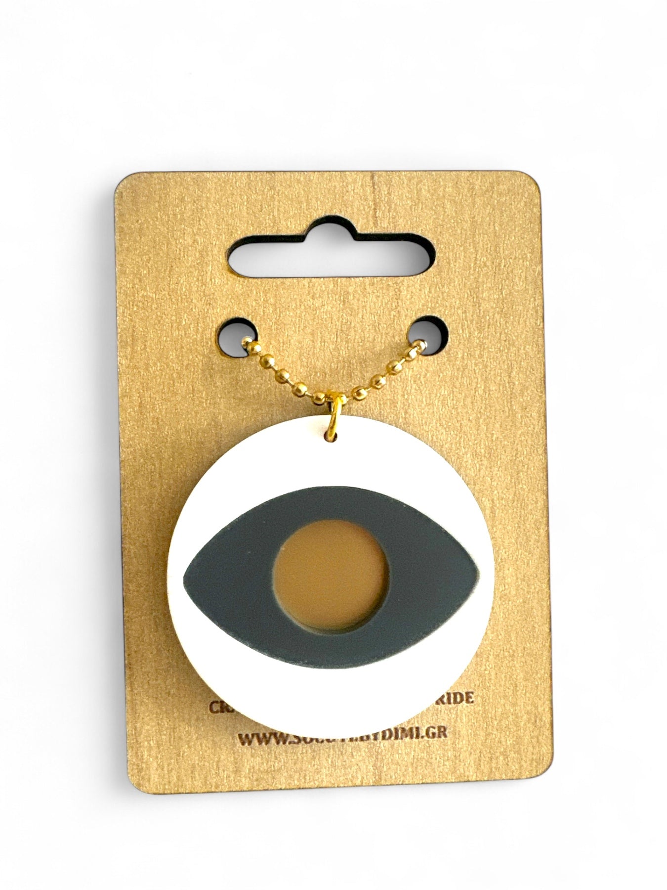 Γούρι αυτοκινήτου Μάτι Κυκλάδων “Layered Minimal” 🧿⚪ - So Cute by Dimi