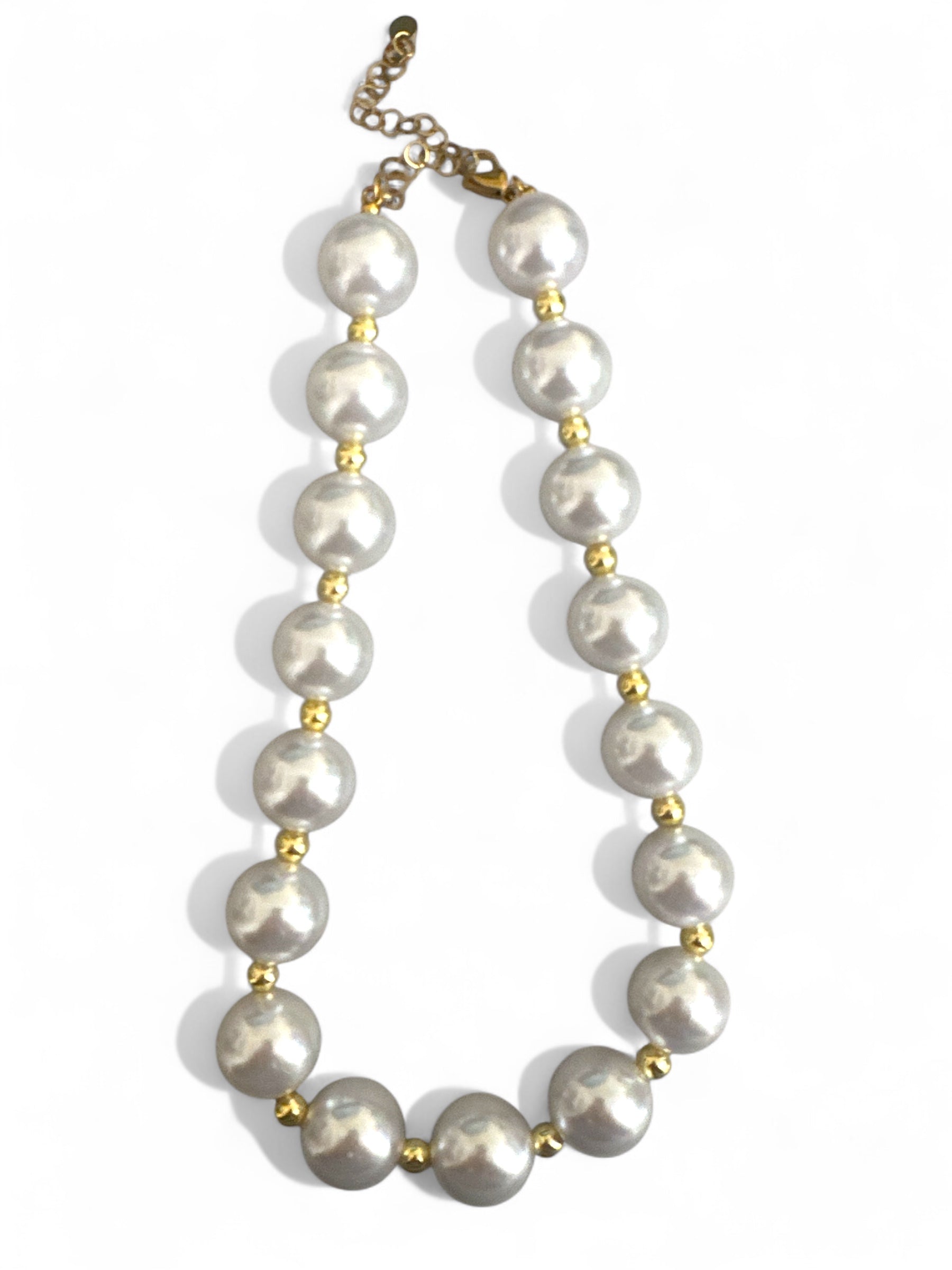 💎 Κολιέ Golden Pearl Glow – Χειροποίητο - So Cute by Dimi