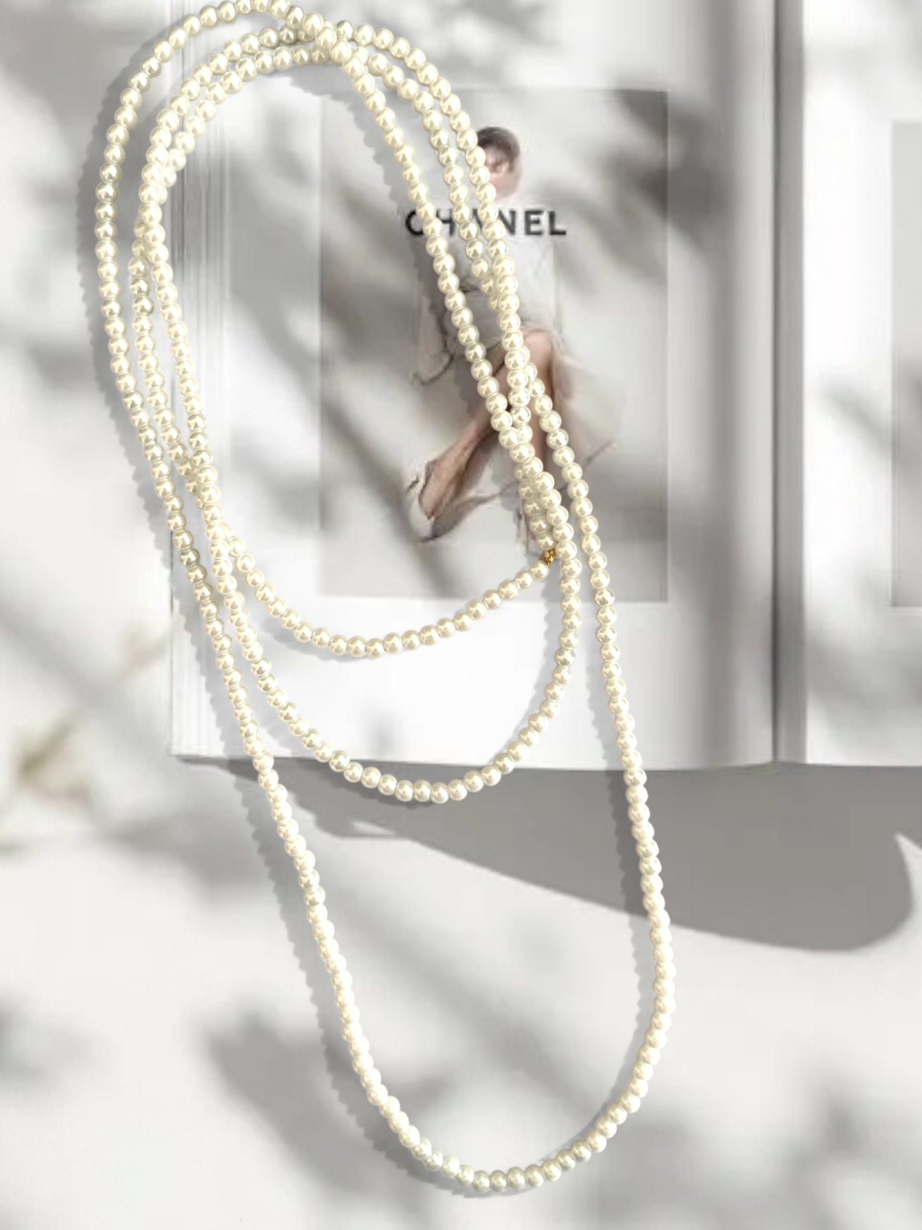 Πολύ μακρύ χειροποίητο κολιέ 260εκ με γυάλινες περλέ χάντρες So Cute by DImi